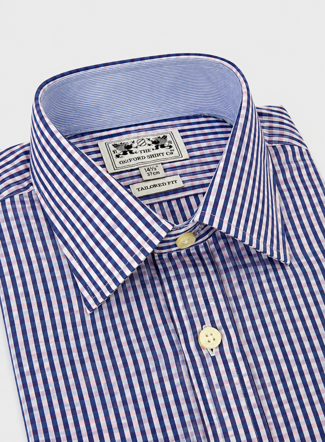 Classic Shirt in Navy and Pink Gingham