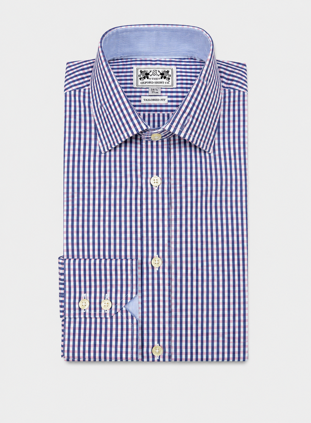 Classic Shirt in Navy and Pink Gingham