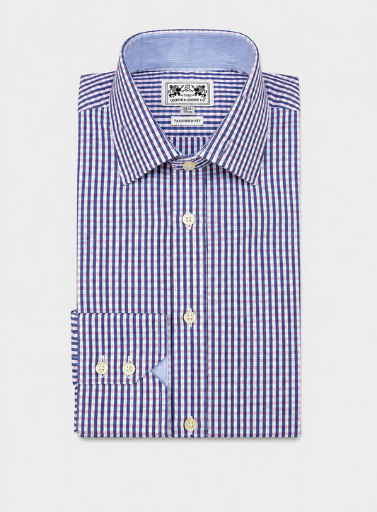 Classic Shirt in Navy and Pink Gingham