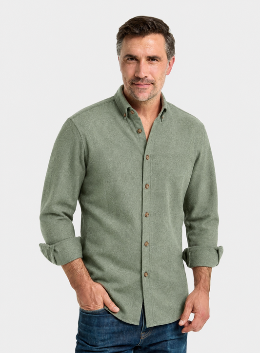 Button Down Flannel Shirt - Green