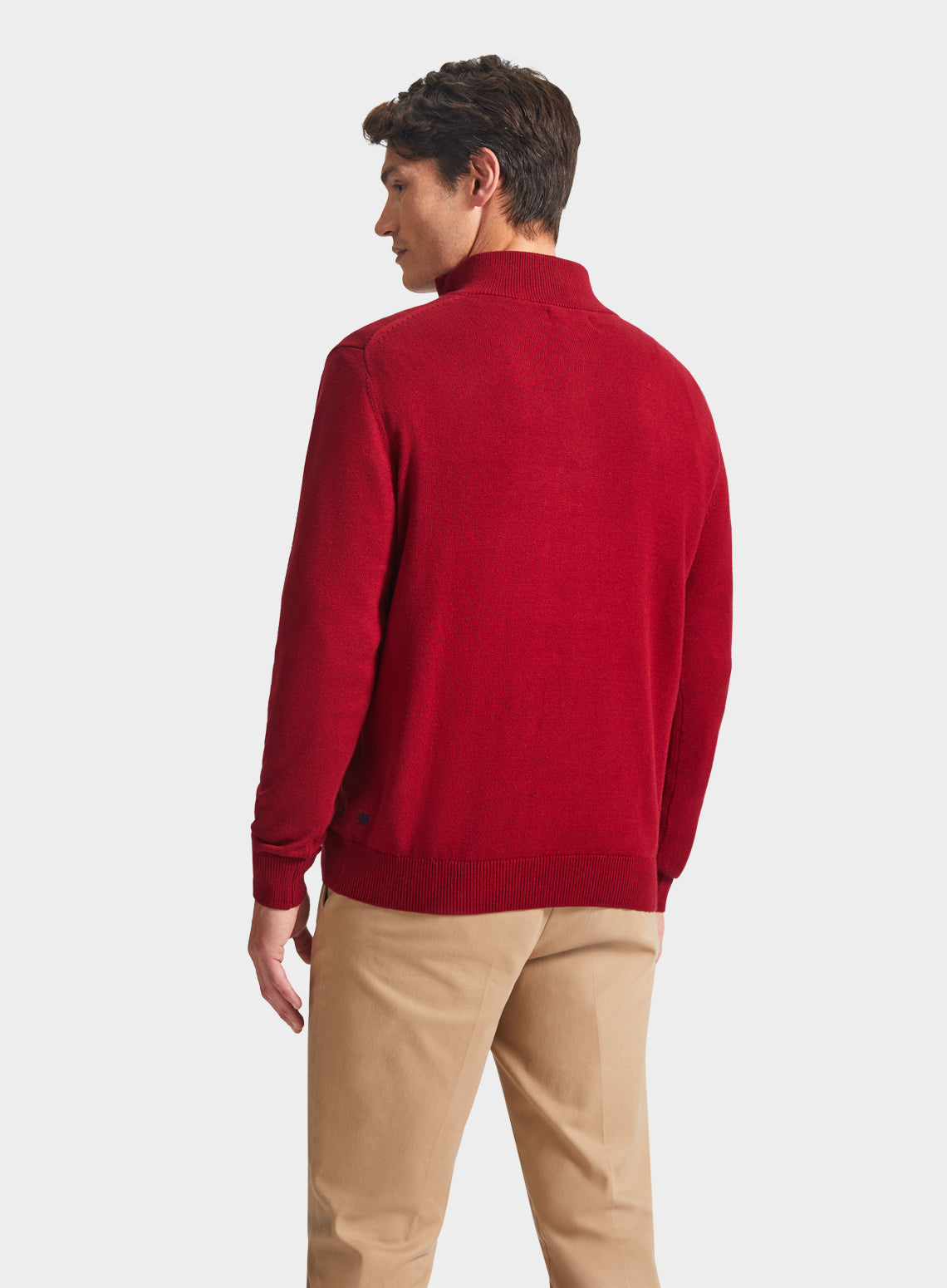 Cotton Cashmere 1/4 Zip in Wine