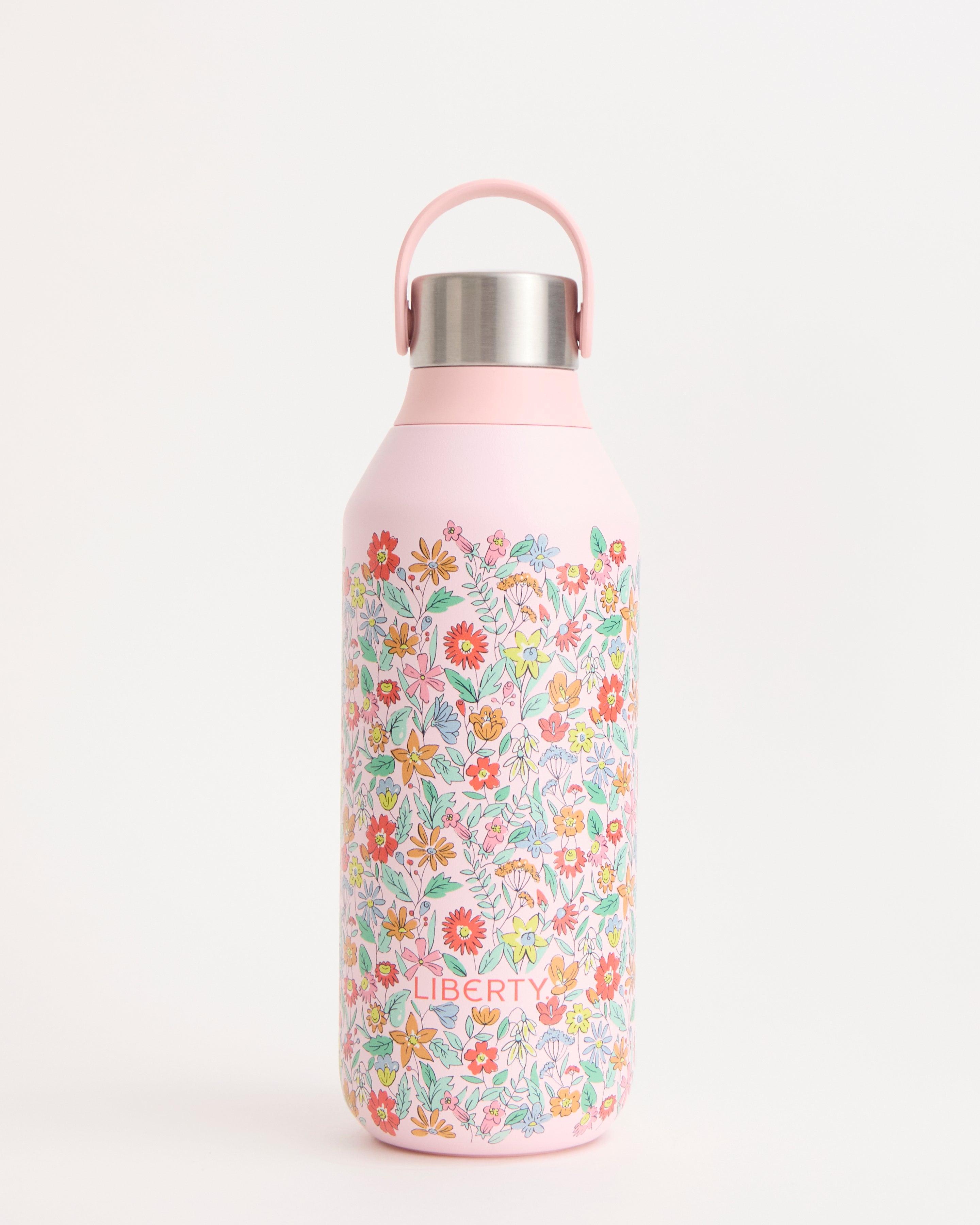 LIBERTY & CHILLY'S 花柄ピンク水筒 ステンレスボトル Chilly's x Liberty Water Bottle Summer Sprigs | Oxford Shirt Co.