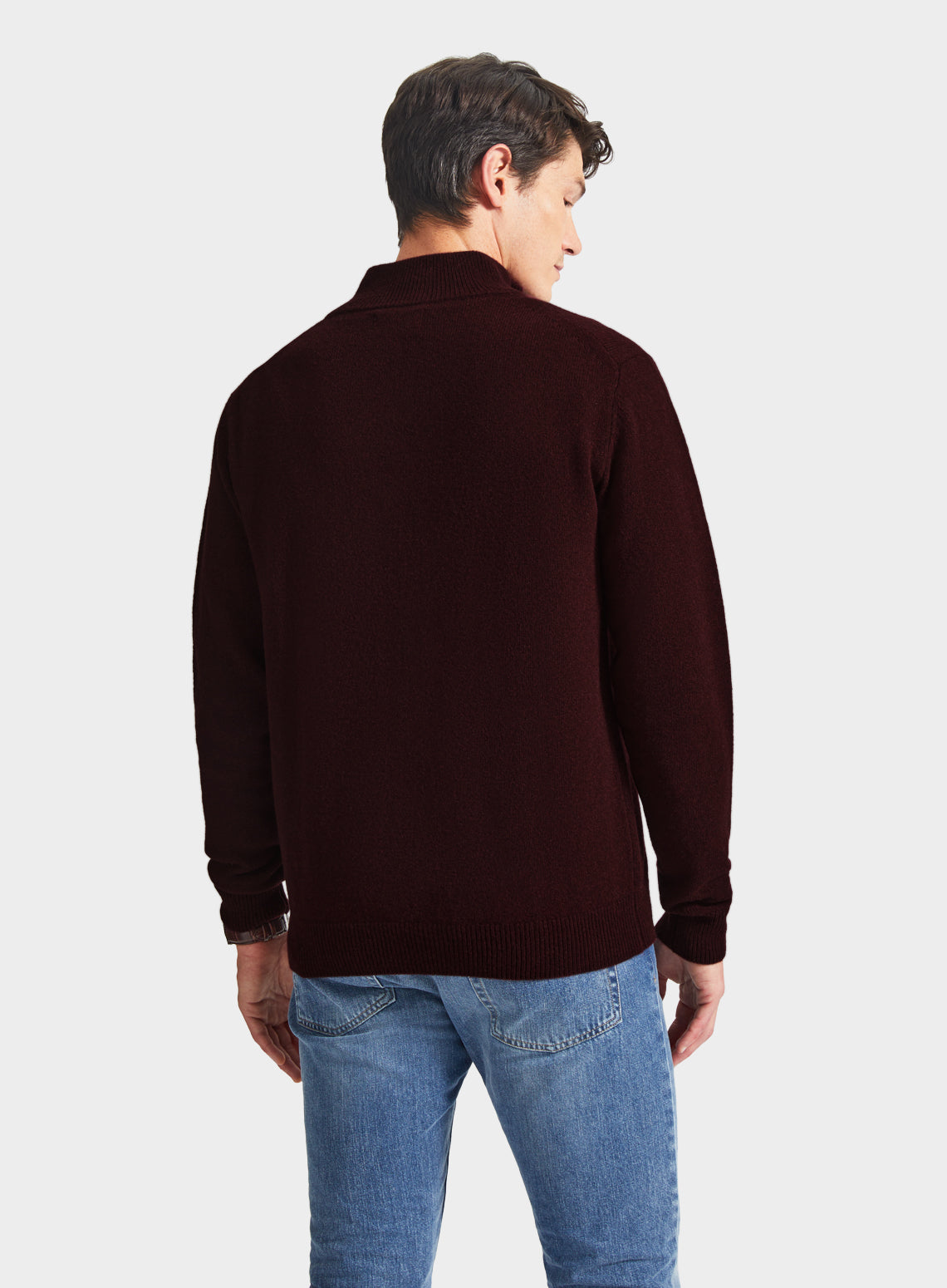 Lambswool 1/4 Zip in Red