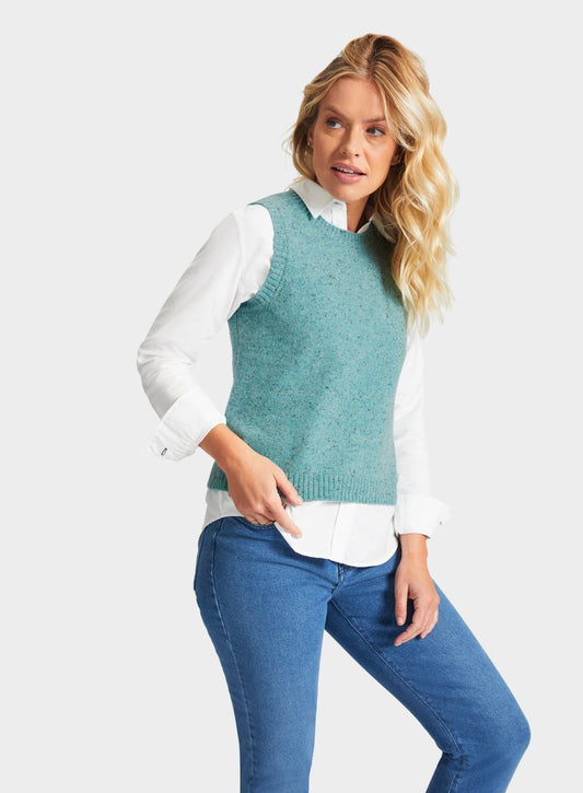 Knitted Neppy Vest in Mint