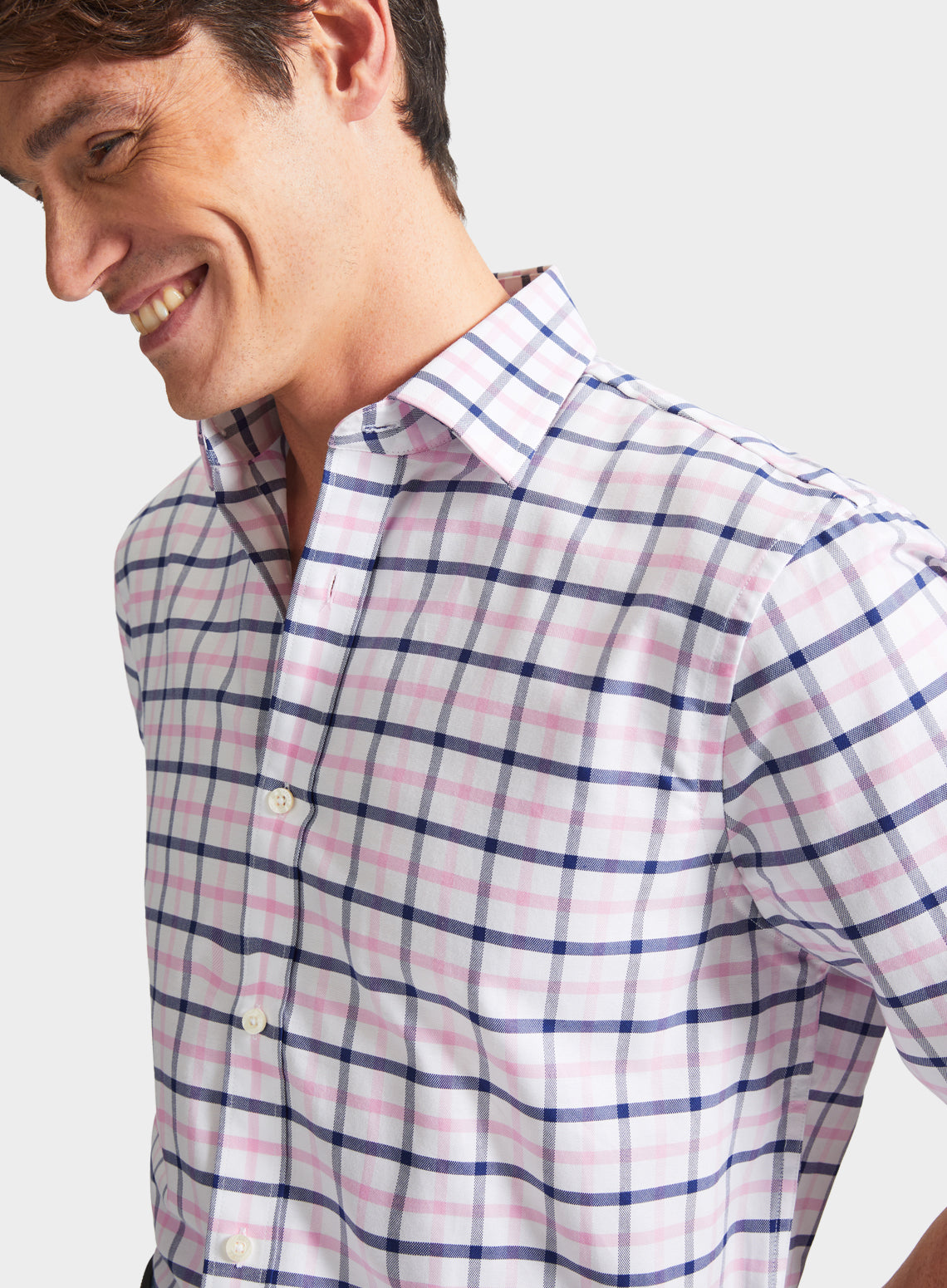 Classic Shirt in Navy and Pink Check