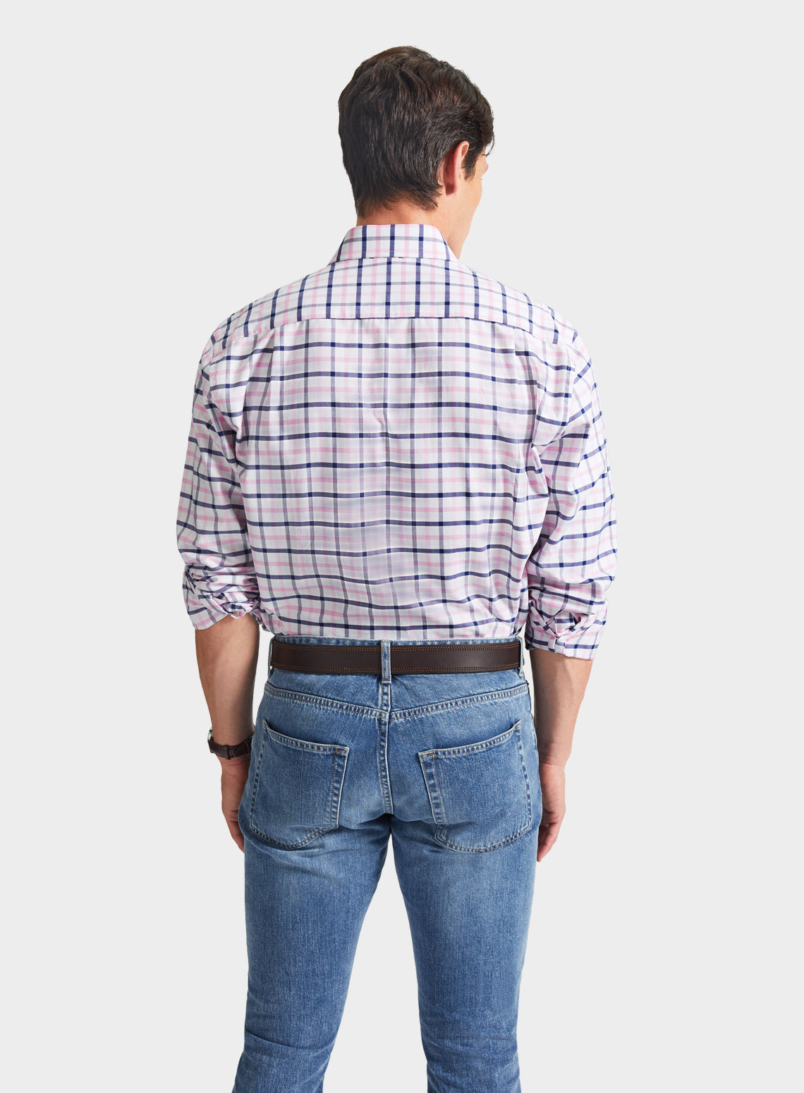 Classic Shirt in Navy and Pink Check