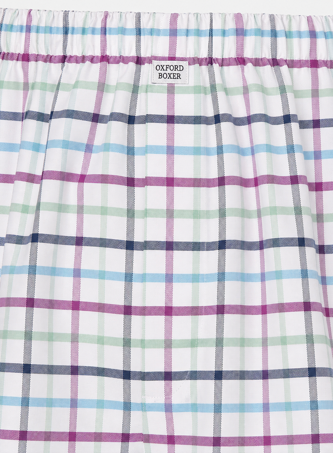 Cotton Boxers in Green and Purple Check