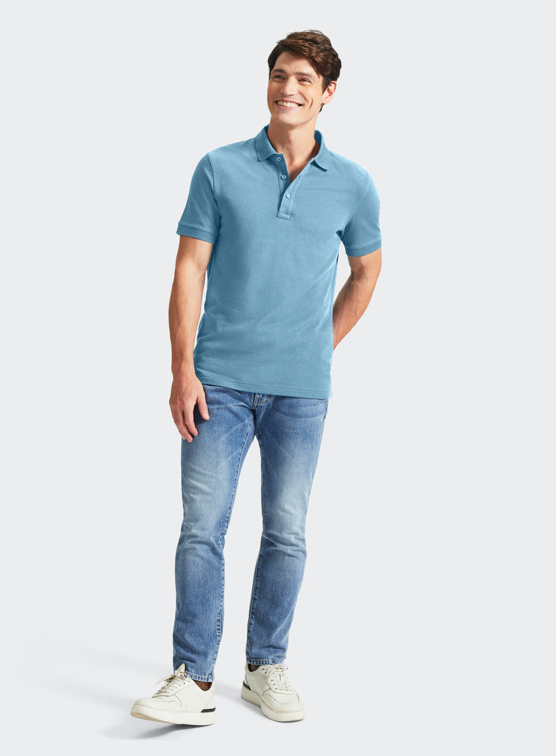 Pique Polo Shirt - Light Blue