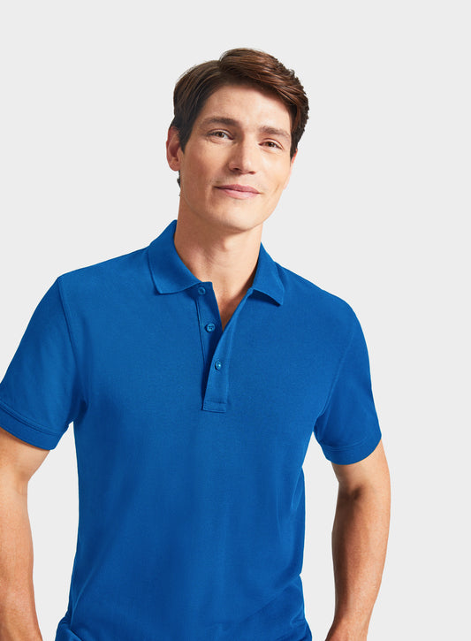 Pique Polo Shirt - Mid Blue