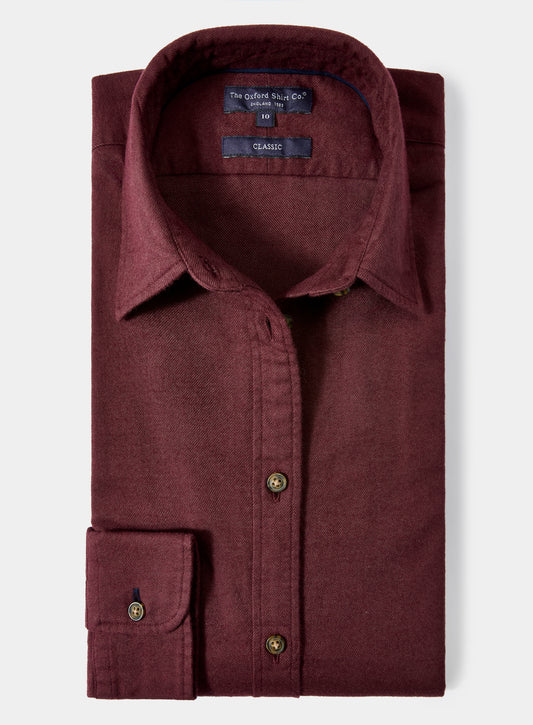 Classic Flannel Shirt - Burgundy