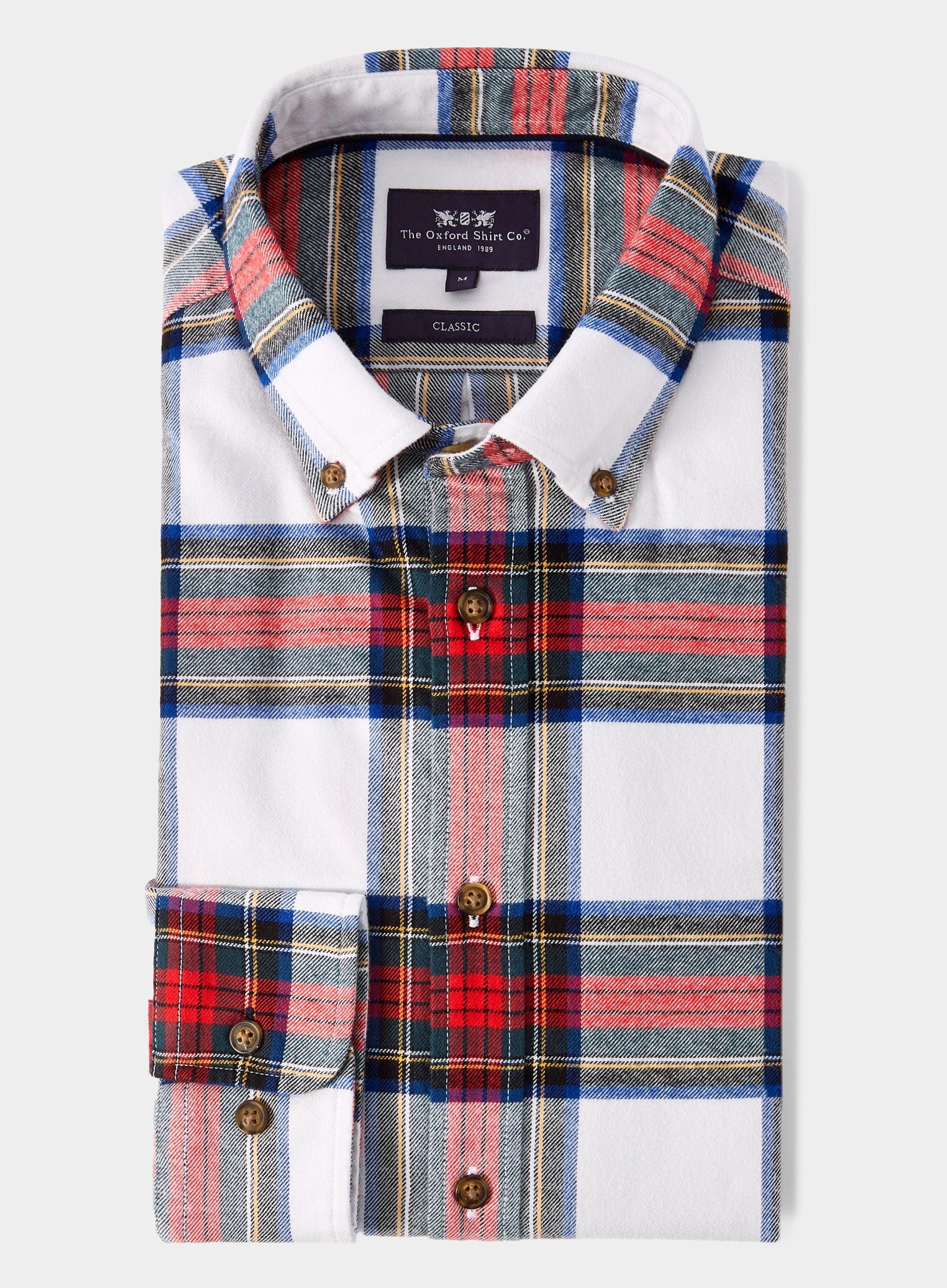 Button Down Flannel Shirt - Red and White Check