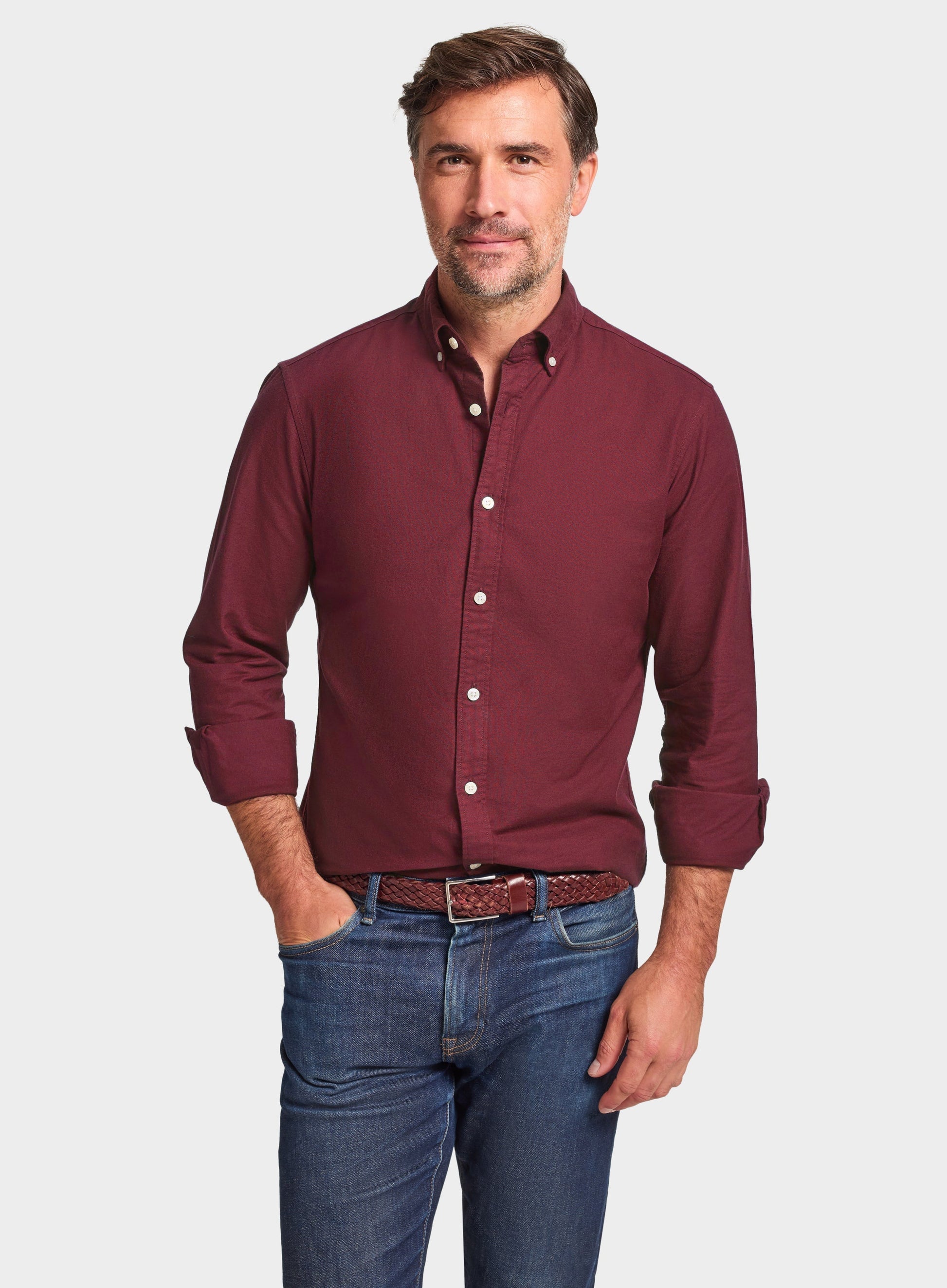 Button Down Oxford Shirt - Burgundy