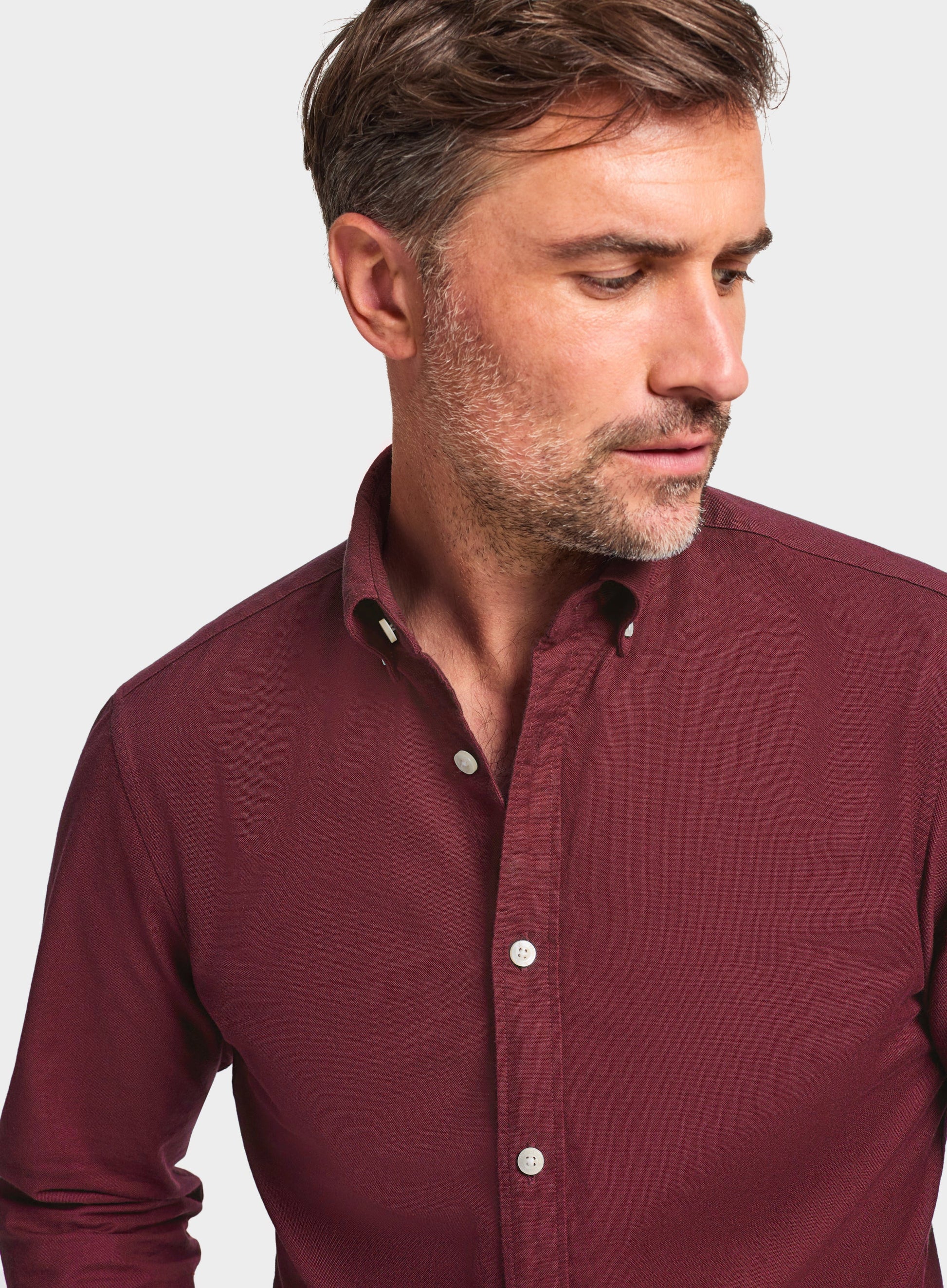 Button Down Oxford Shirt - Burgundy