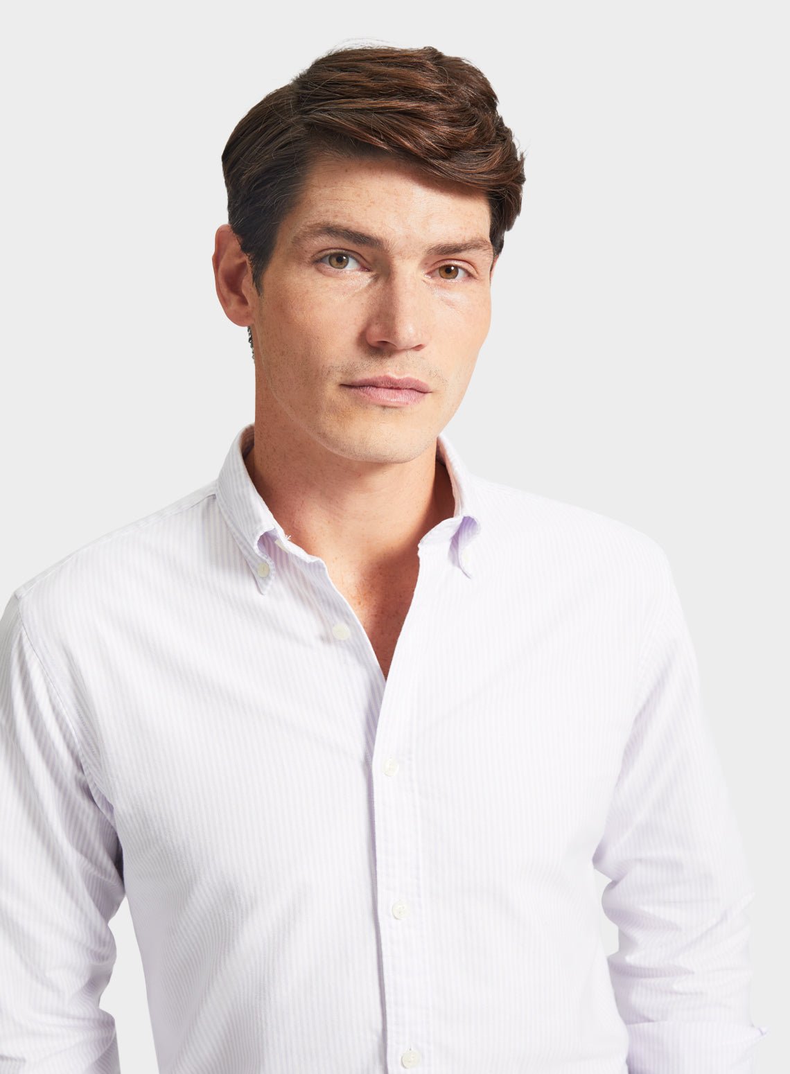 Button Down Oxford Shirt - Lilac Stripe
