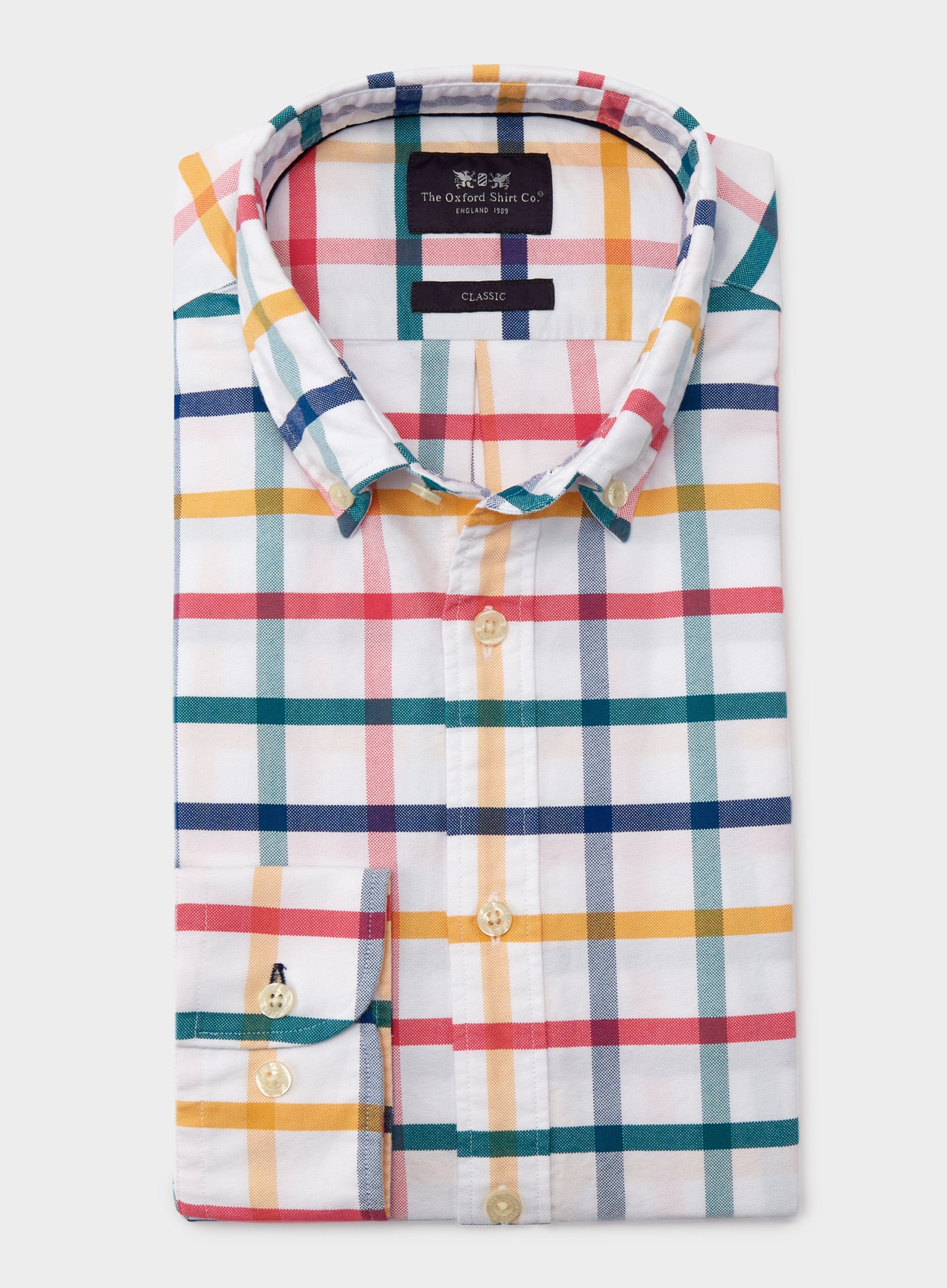 【新品未使用】everyone check button down shirt Mens Button Down Oxford Shirt in Multi Check - Oxford Shirt Co.