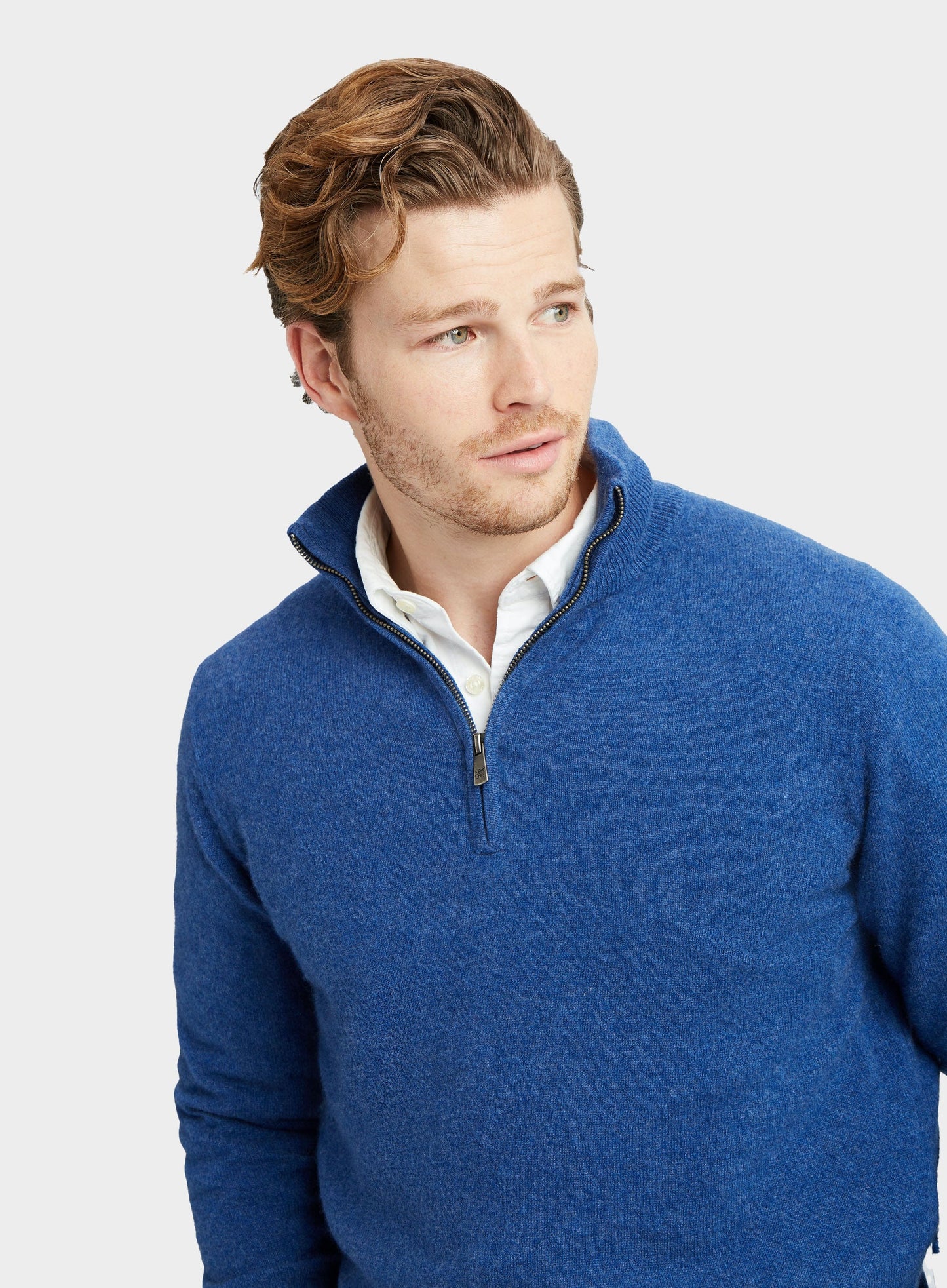 Cashmere 1/4 Zip in Denim