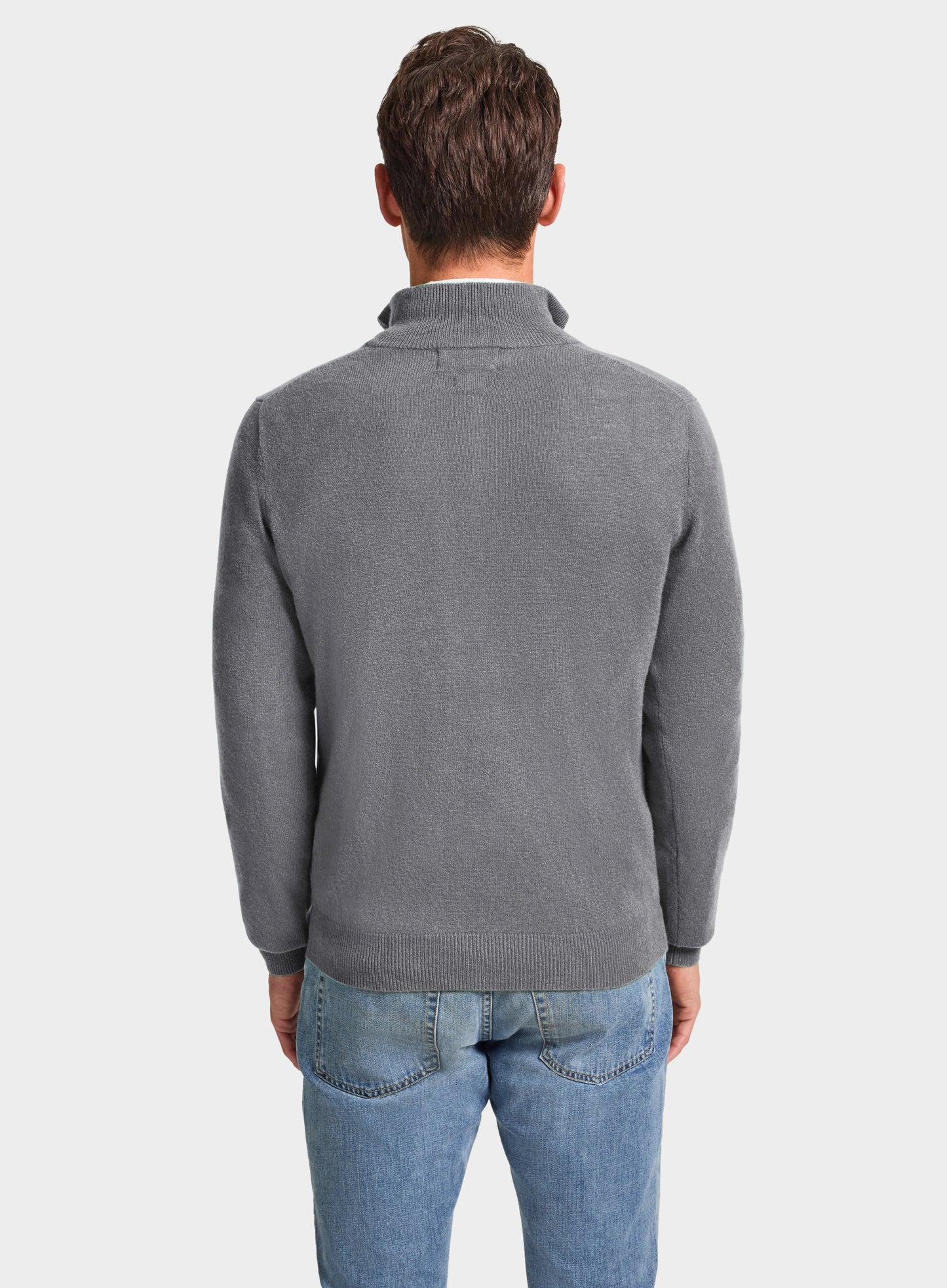 Cashmere 1/4 Zip in Mid Grey