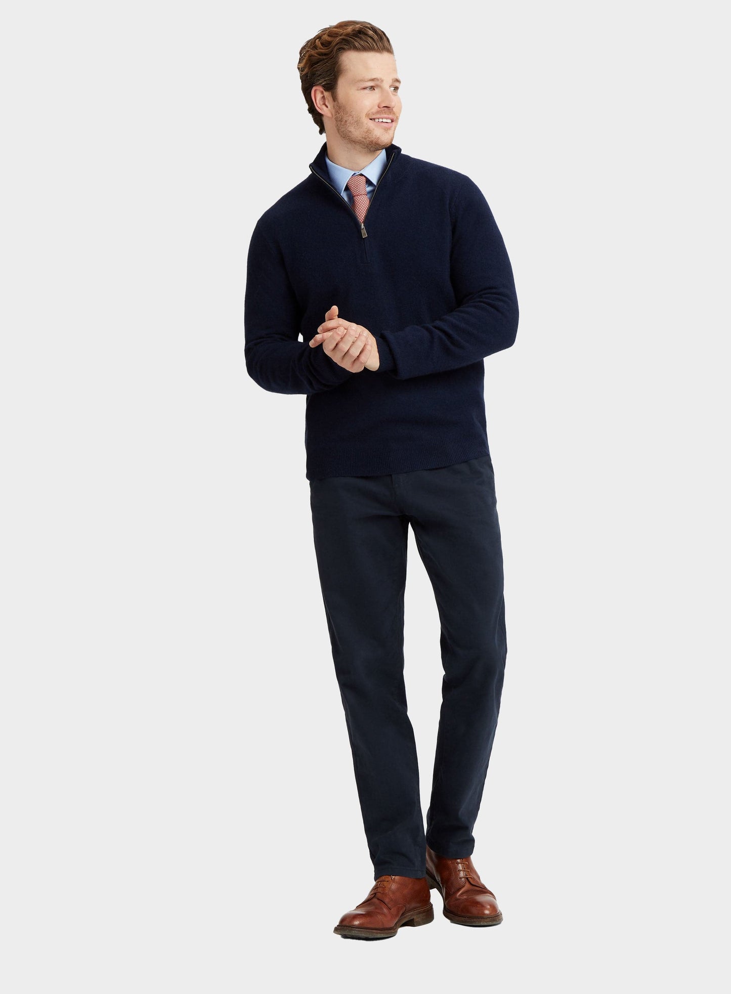 Cashmere 1/4 Zip in Navy
