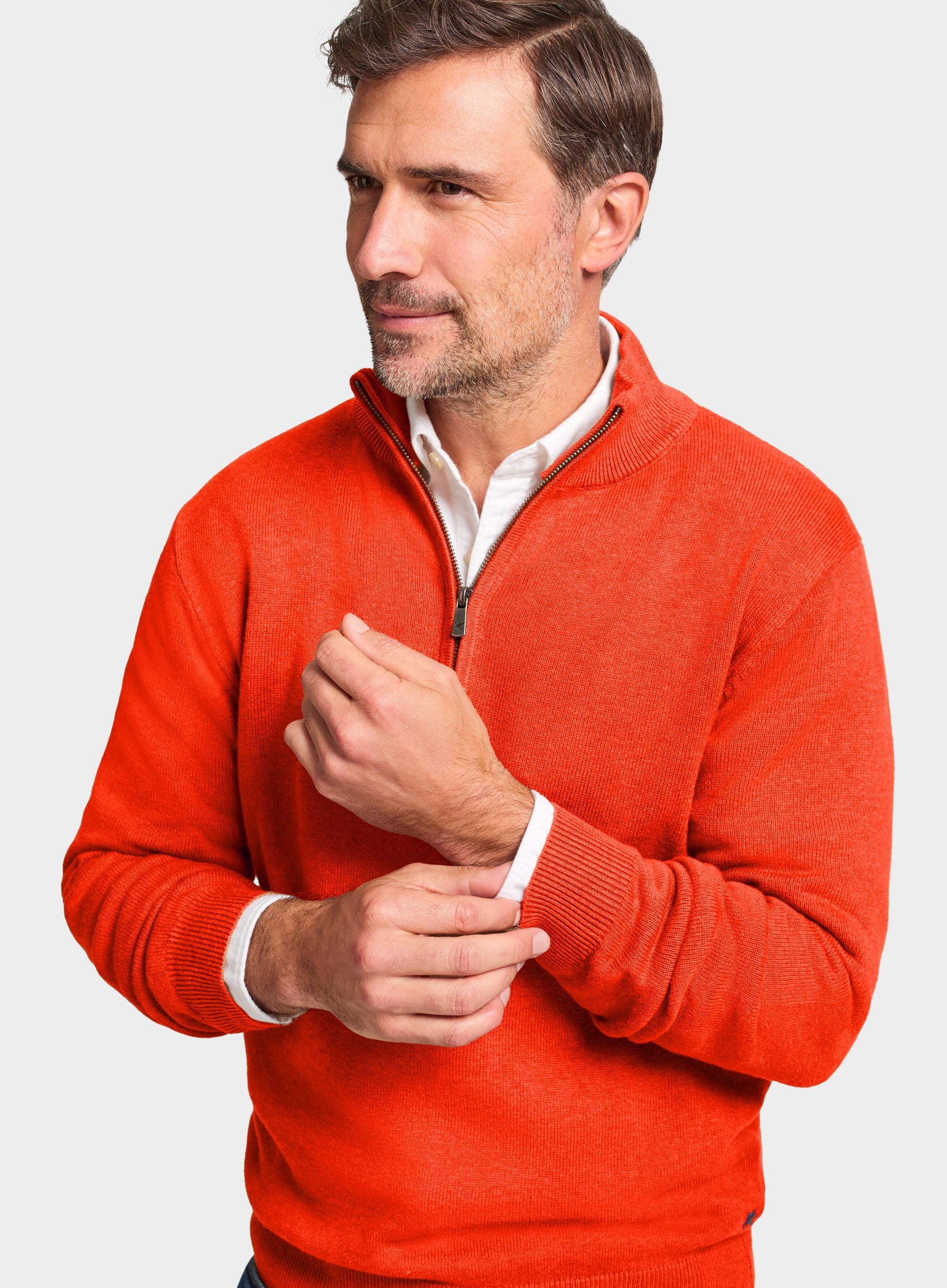 Cashmere 1/4 Zip in Rust