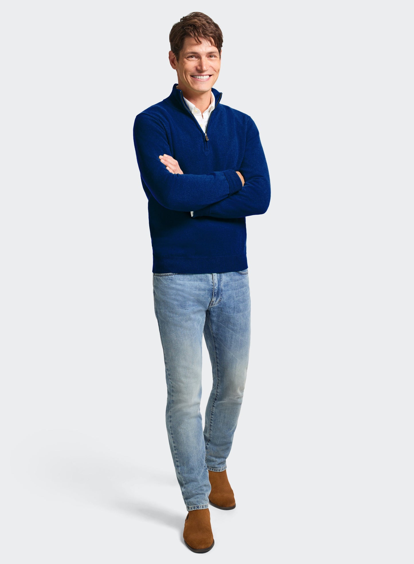 Cashmere 1/4 Zip in Ultra Blue