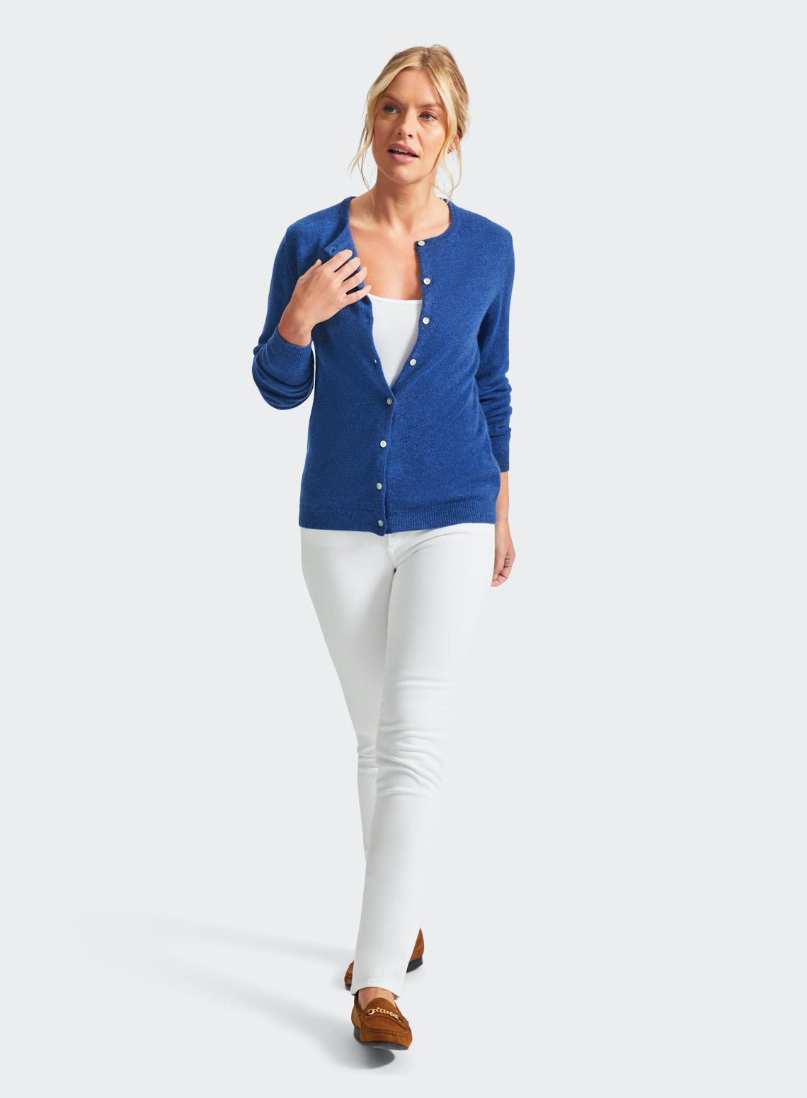Cashmere Cardigan in Denim