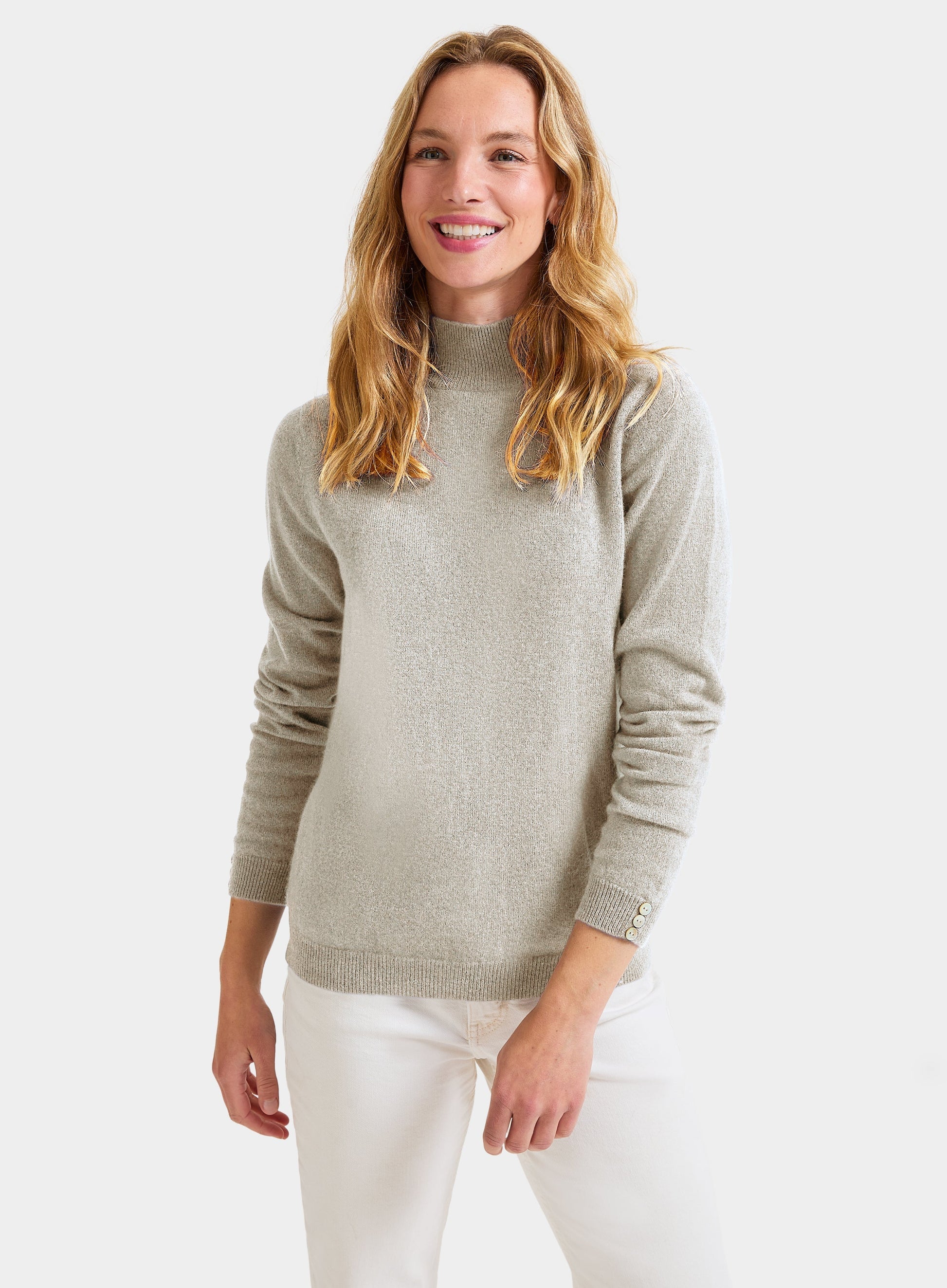 Peregrine - Fisherman Roll Neck Jumper in Ecru Peregrine - Fisherman Roll Neck Jumper in Ecru