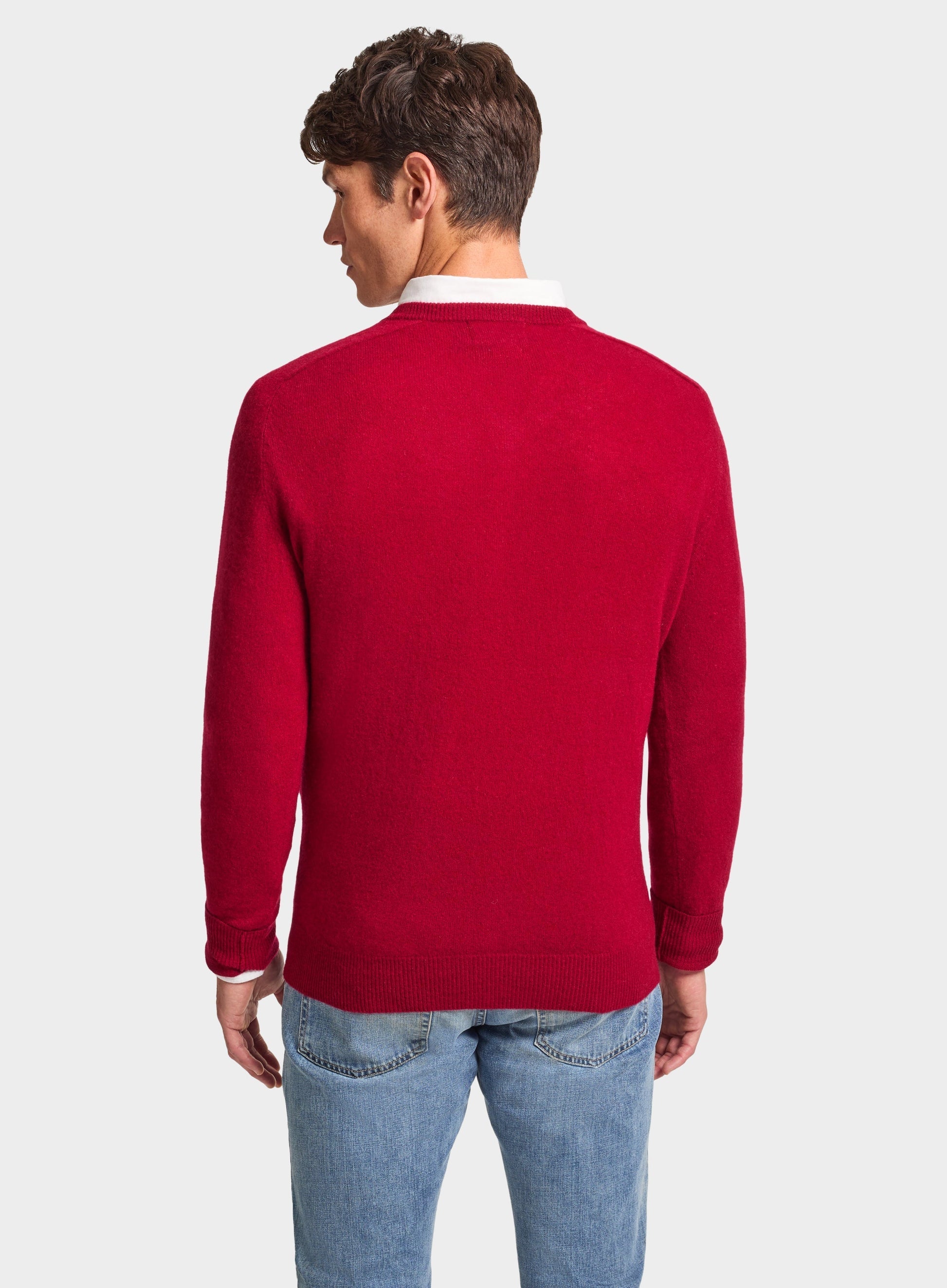 Cashmere V Neck in Red