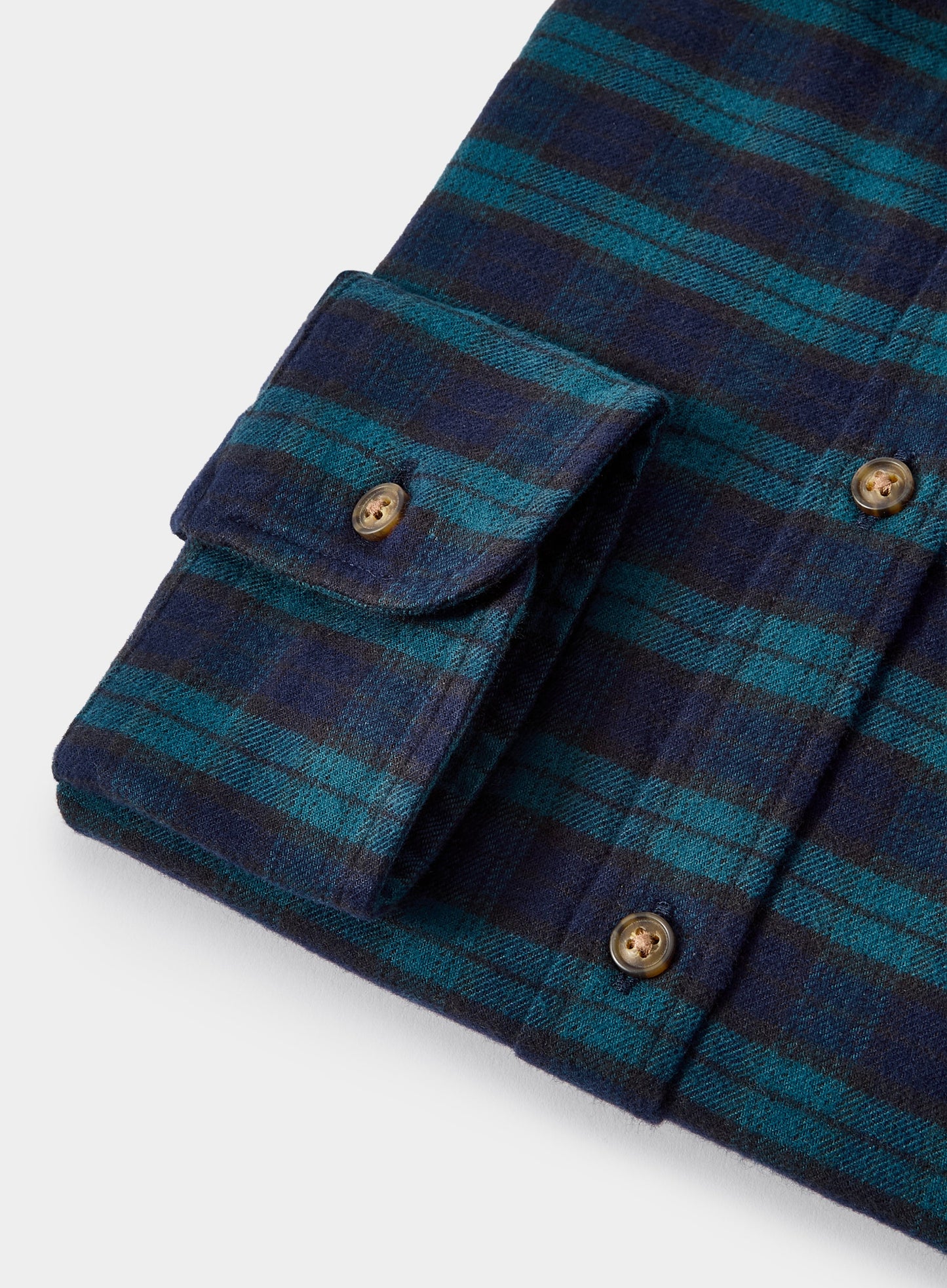 Classic Flannel Shirt - Green and Navy Check