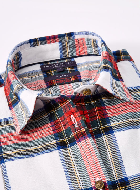 Classic Flannel Shirt - Red and White Check
