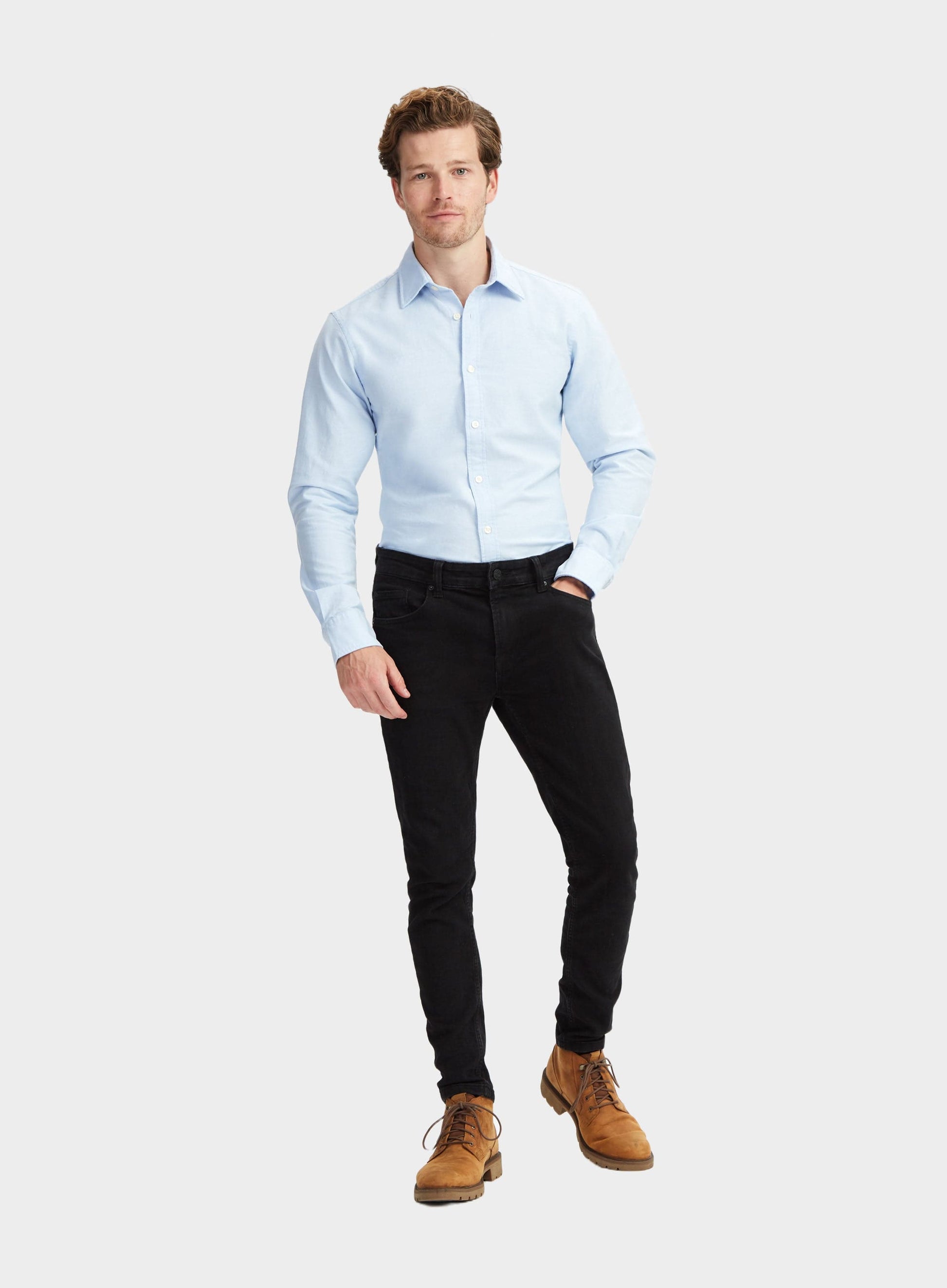Mens Classic Oxford Shirt in Blue Oxford Shirt - Main Image