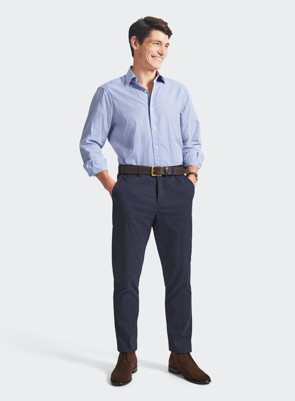 Classic Shirt in Pale Blue Gingham