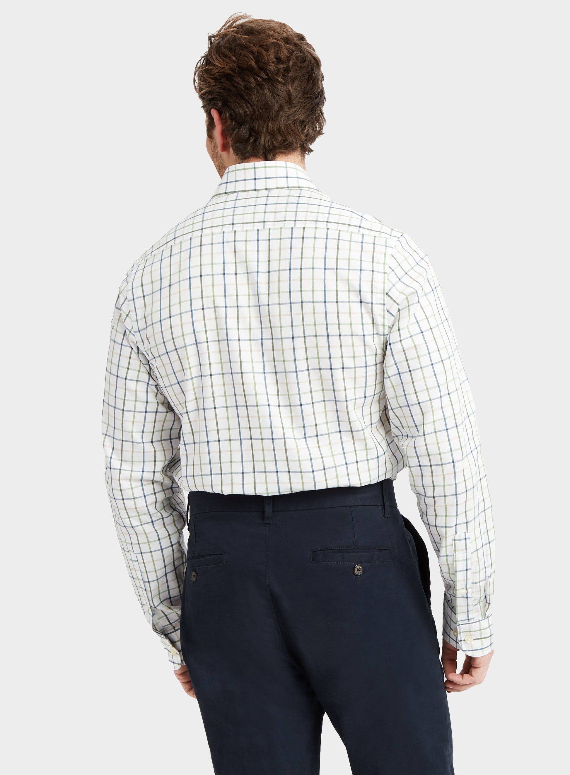 Classic Tattersall Shirt in Blue and Green Check