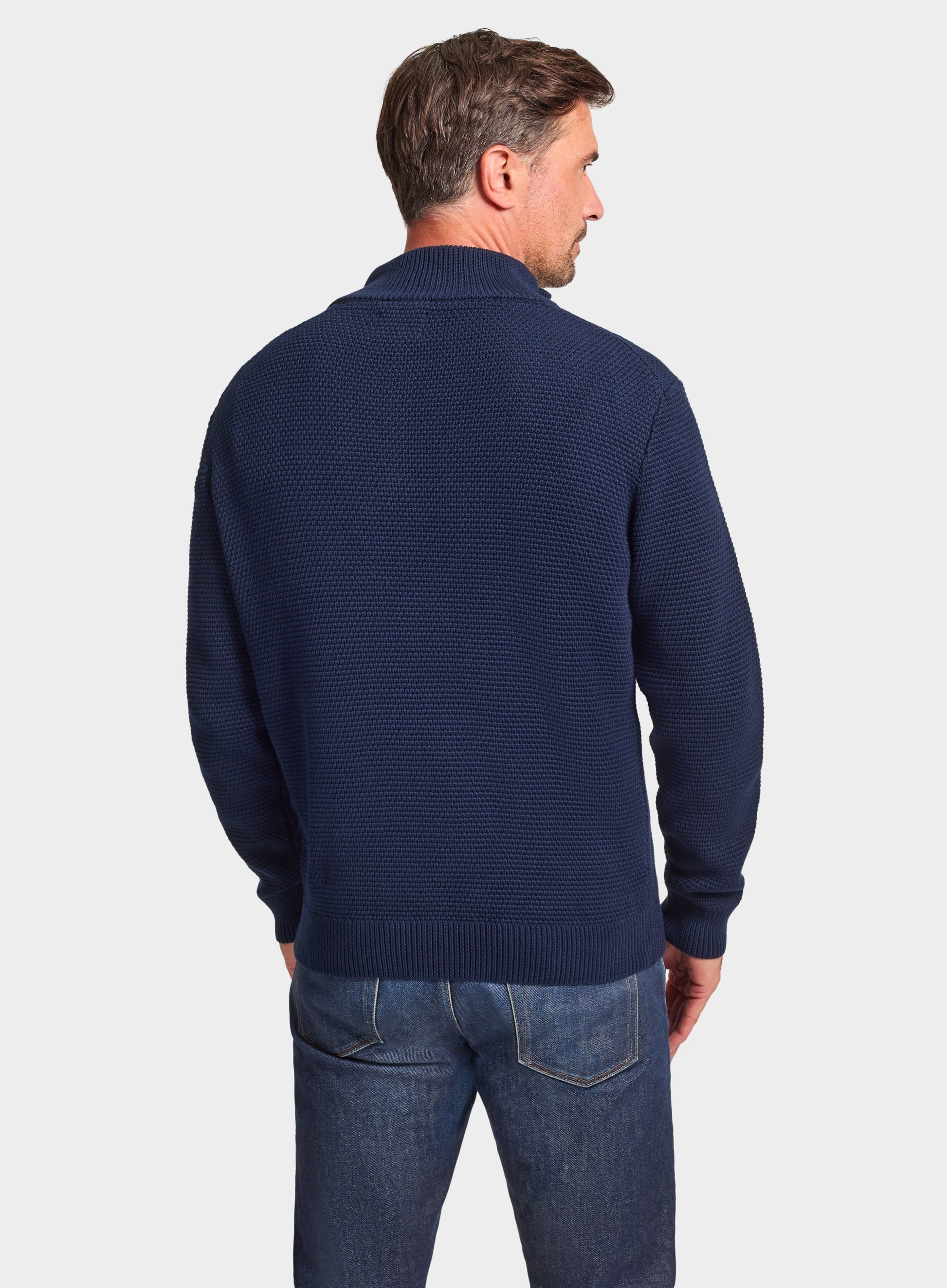 Cotton Blackberry 1/4 Zip in Navy