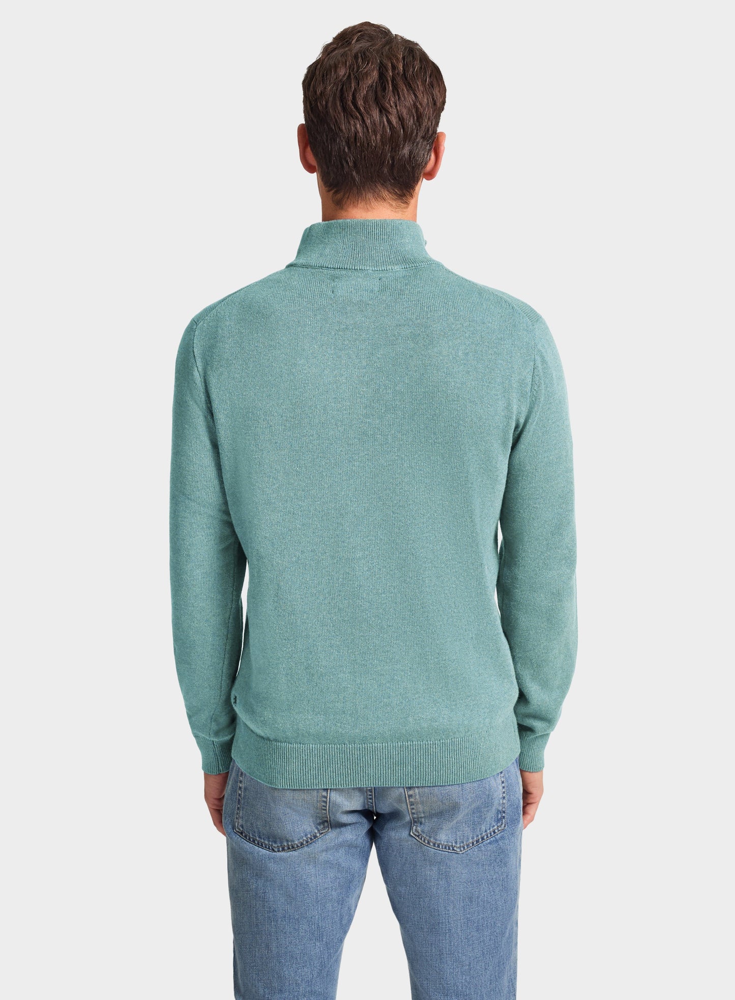 Cotton Cashmere 1/4 Zip in Mint