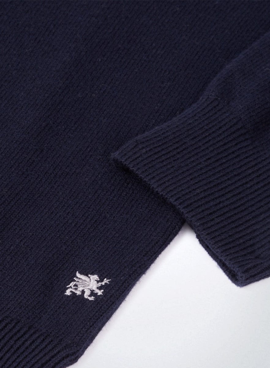 Cotton Cashmere 1/4 Zip in Neat Navy