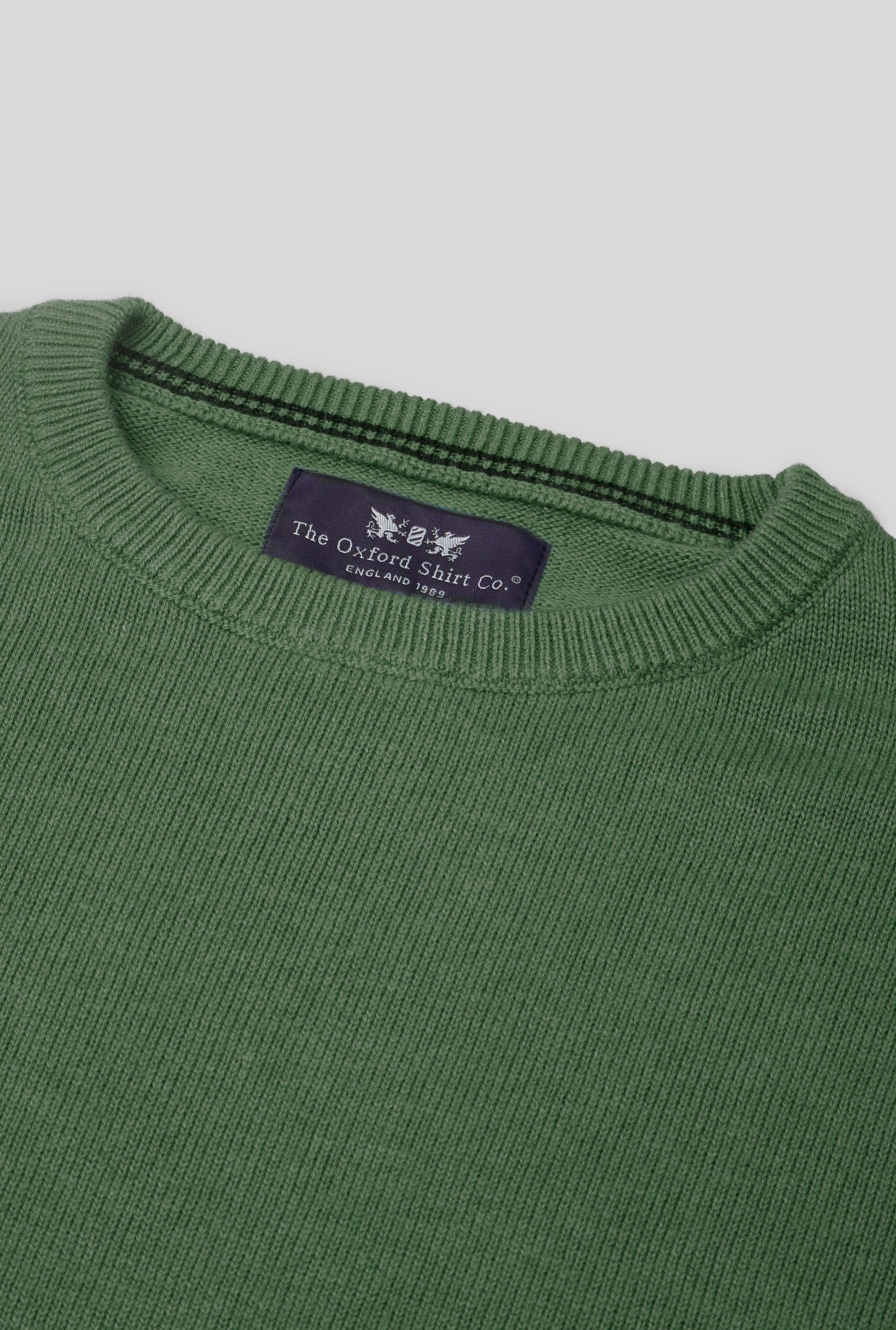 Cotton Cashmere Crew Neck in Pea Green