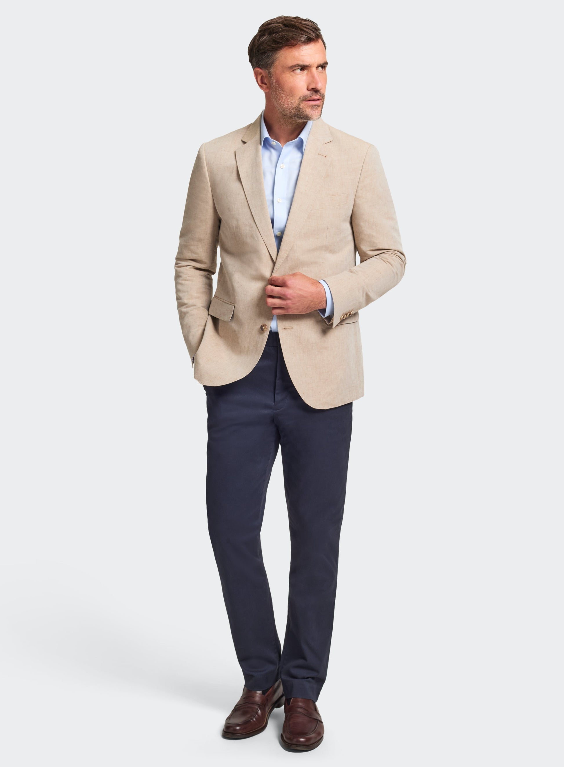 Cotton Linen Blazer - Beige