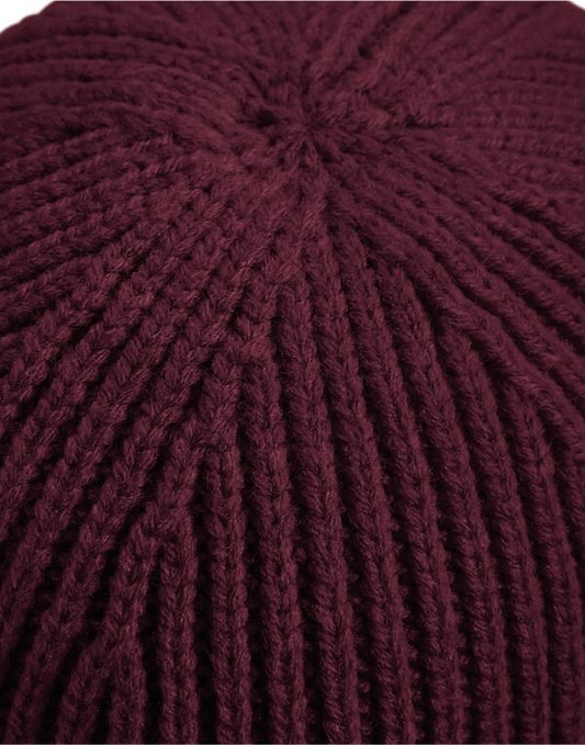 Engineered Knit Beanie - Burgundy