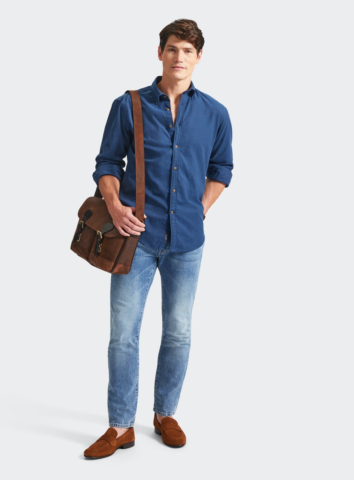 Keble laptop bag in Brown.