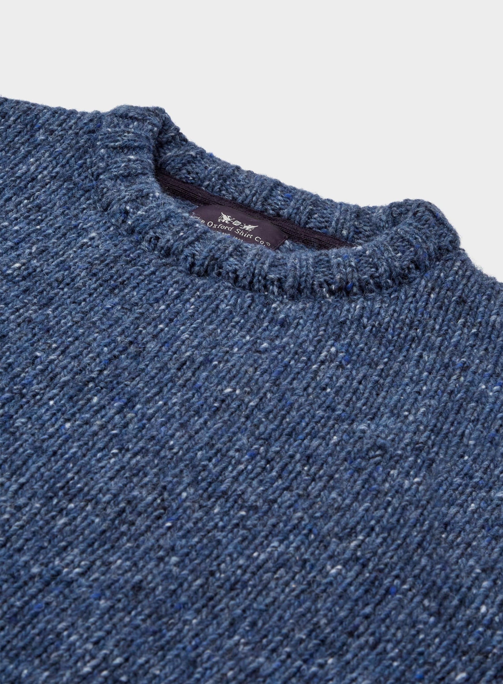 Knitted Neppy Crew Neck - Denim