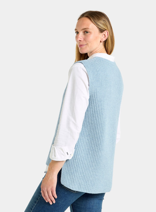 Knitted Rib Vest - Blue