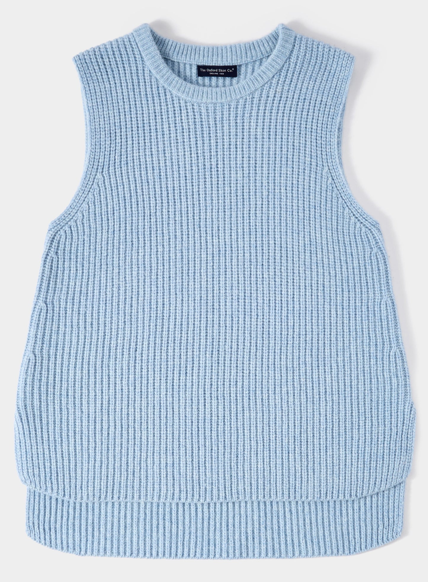 Knitted Rib Vest - Blue