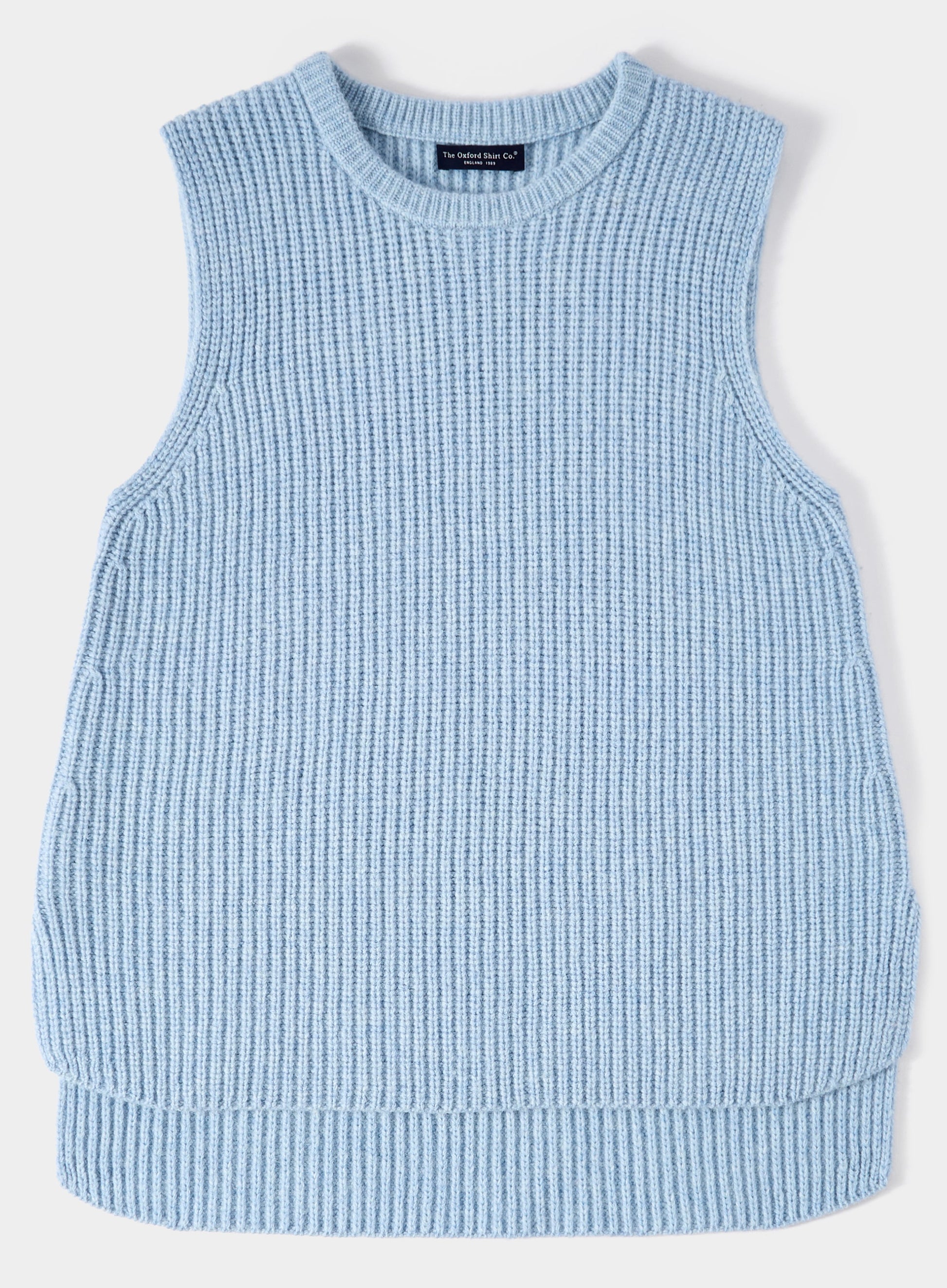 Knitted Rib Vest - Blue