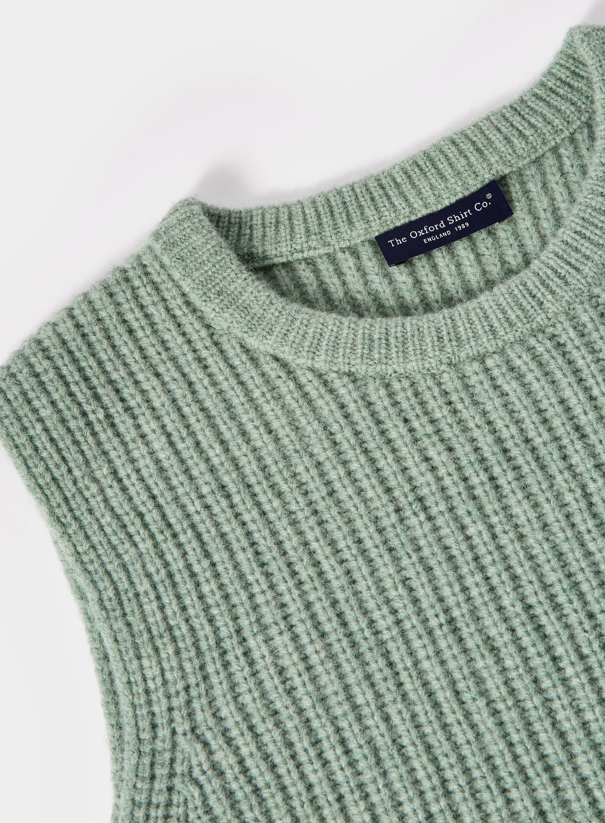 Knitted Rib Vest - Green