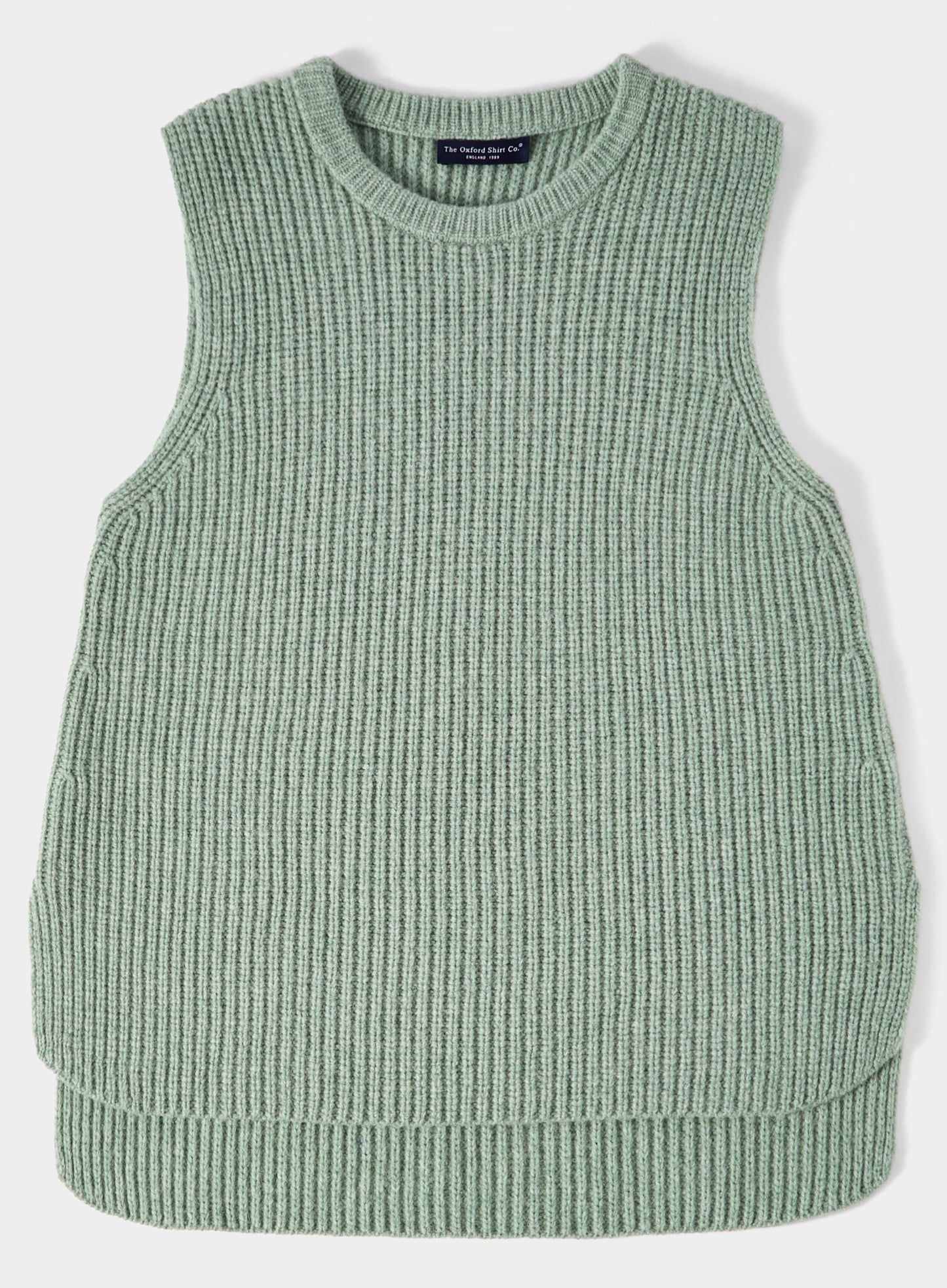 Knitted Rib Vest - Green