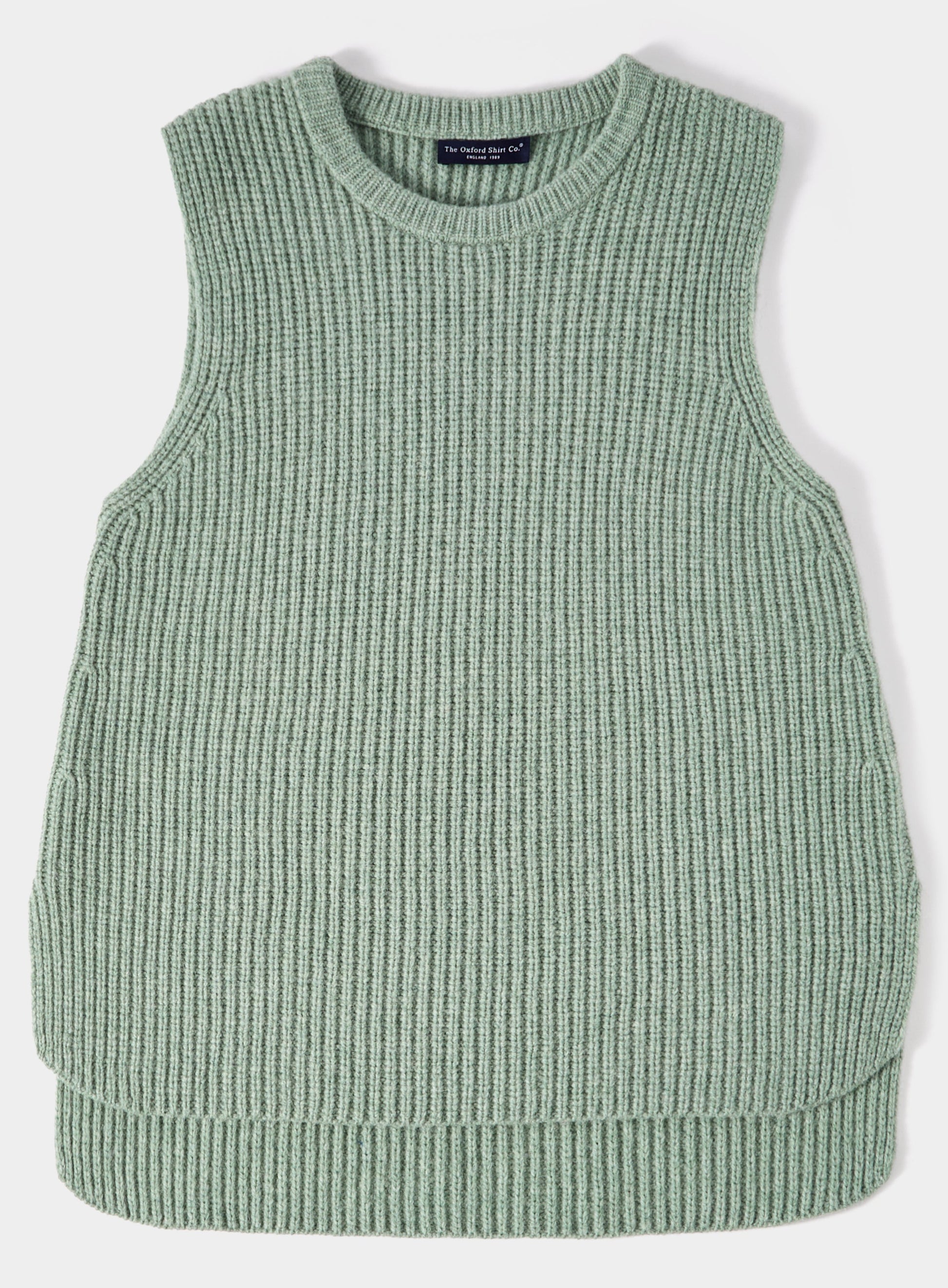 Knitted Rib Vest - Green