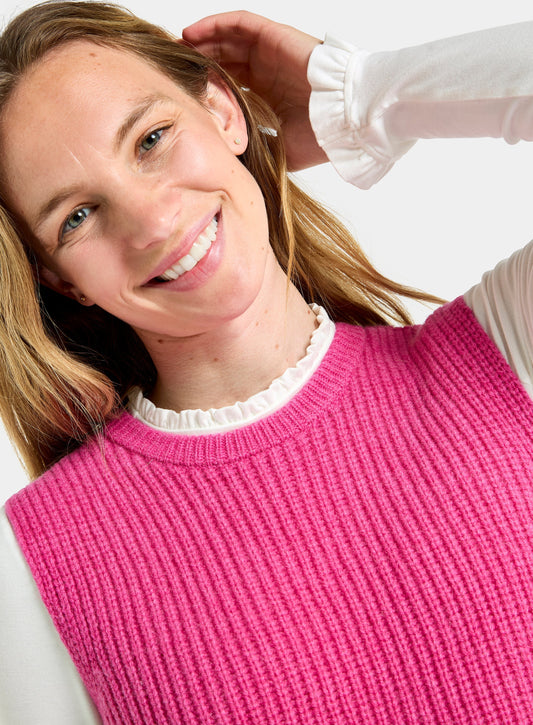 Knitted Rib Vest - Pink