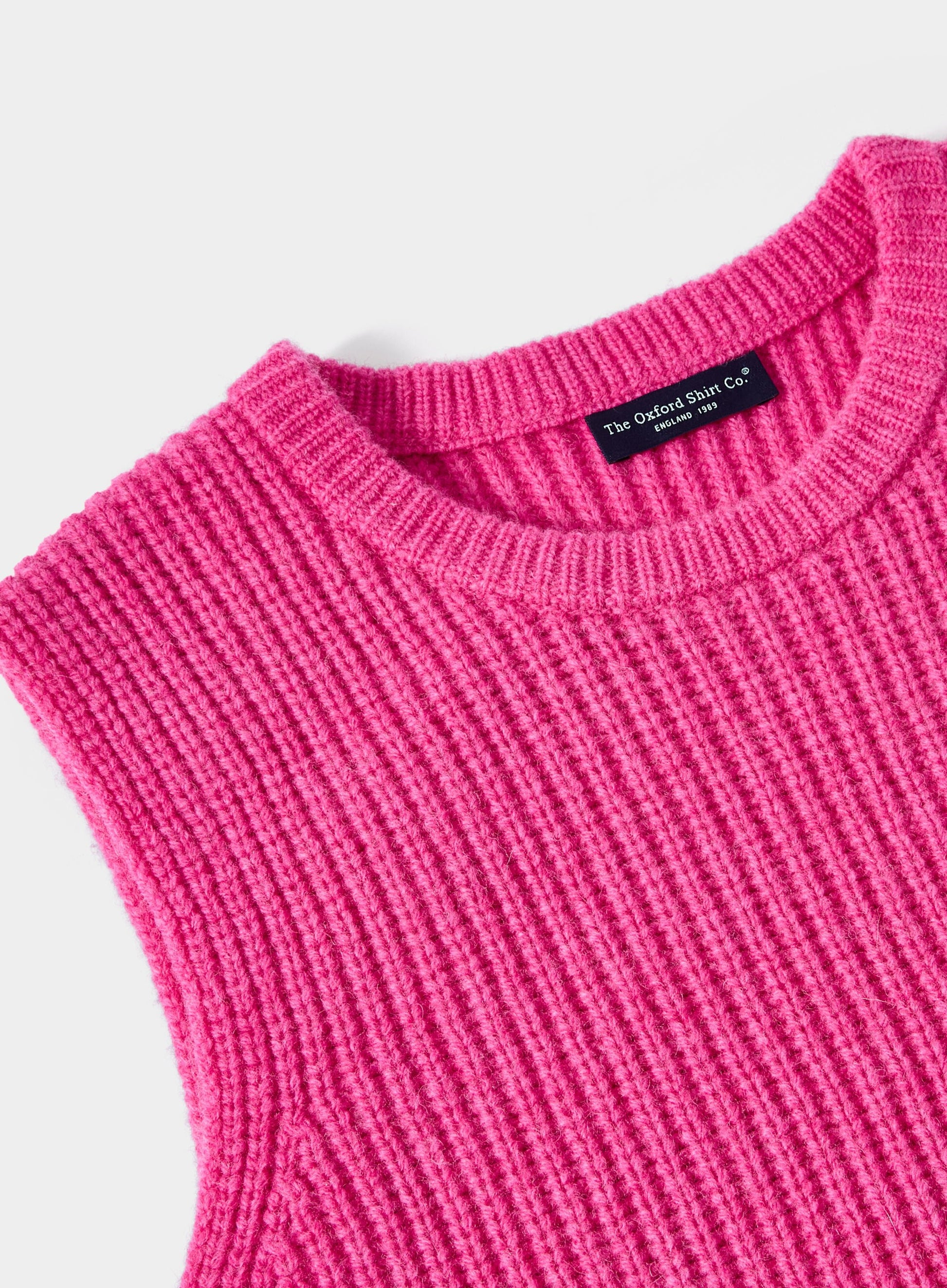 Knitted Rib Vest - Pink