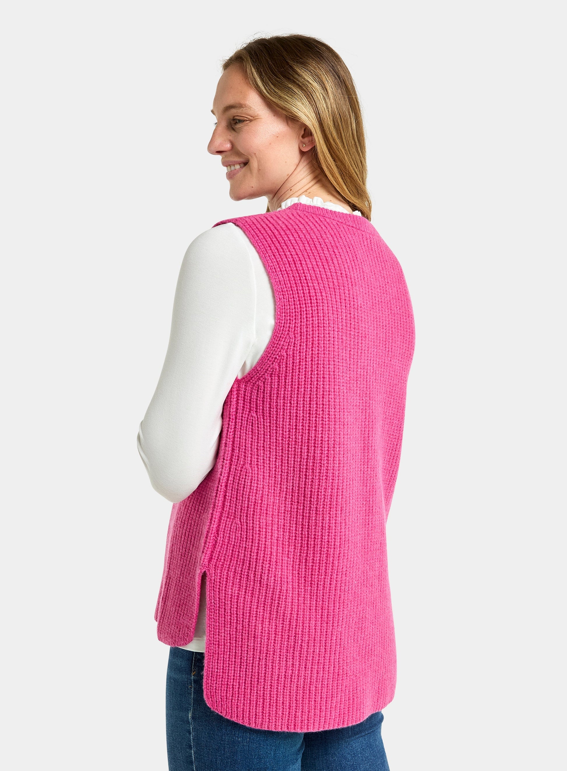 Knitted Rib Vest - Pink