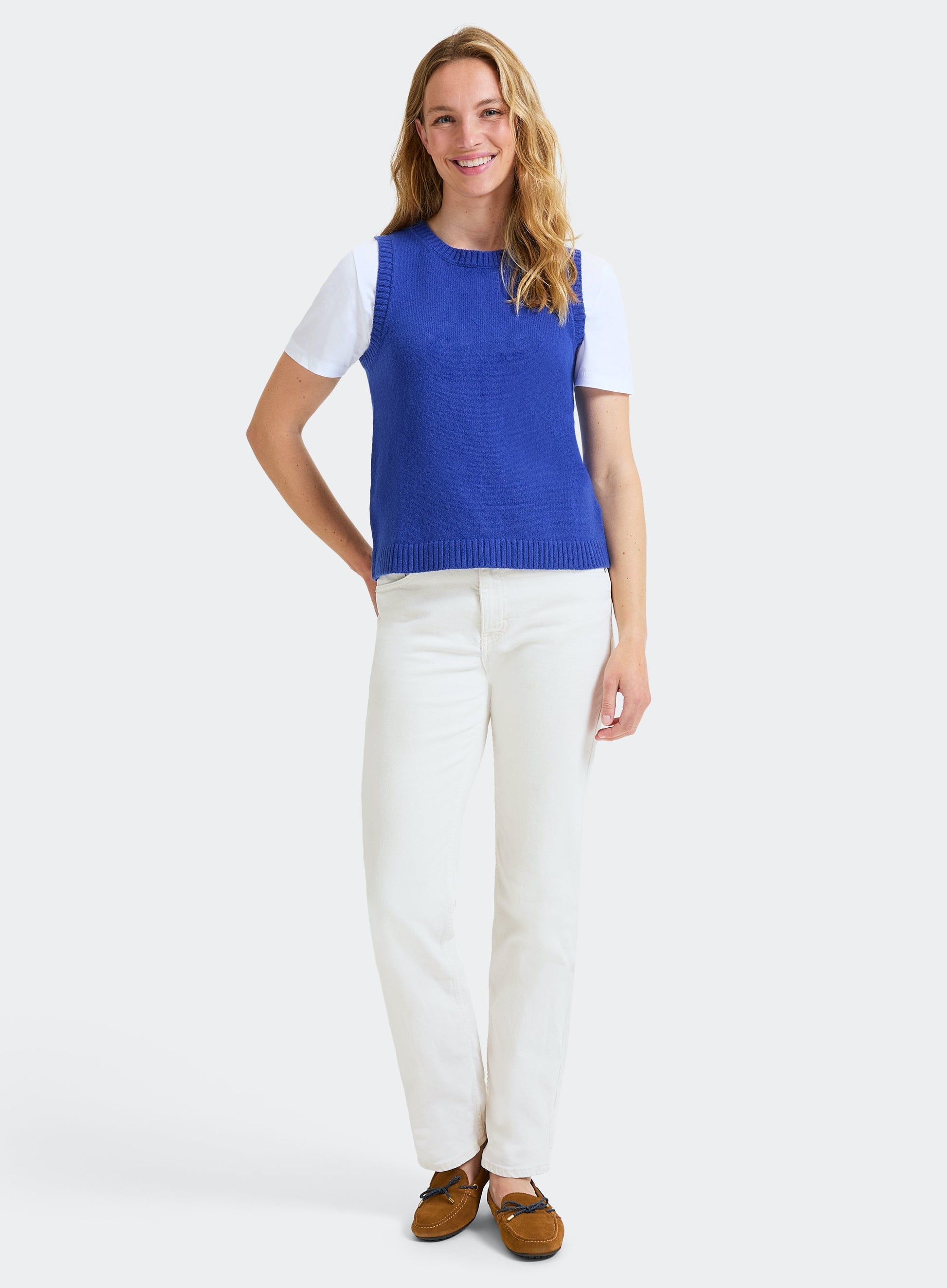 Knitted Vest in Blue